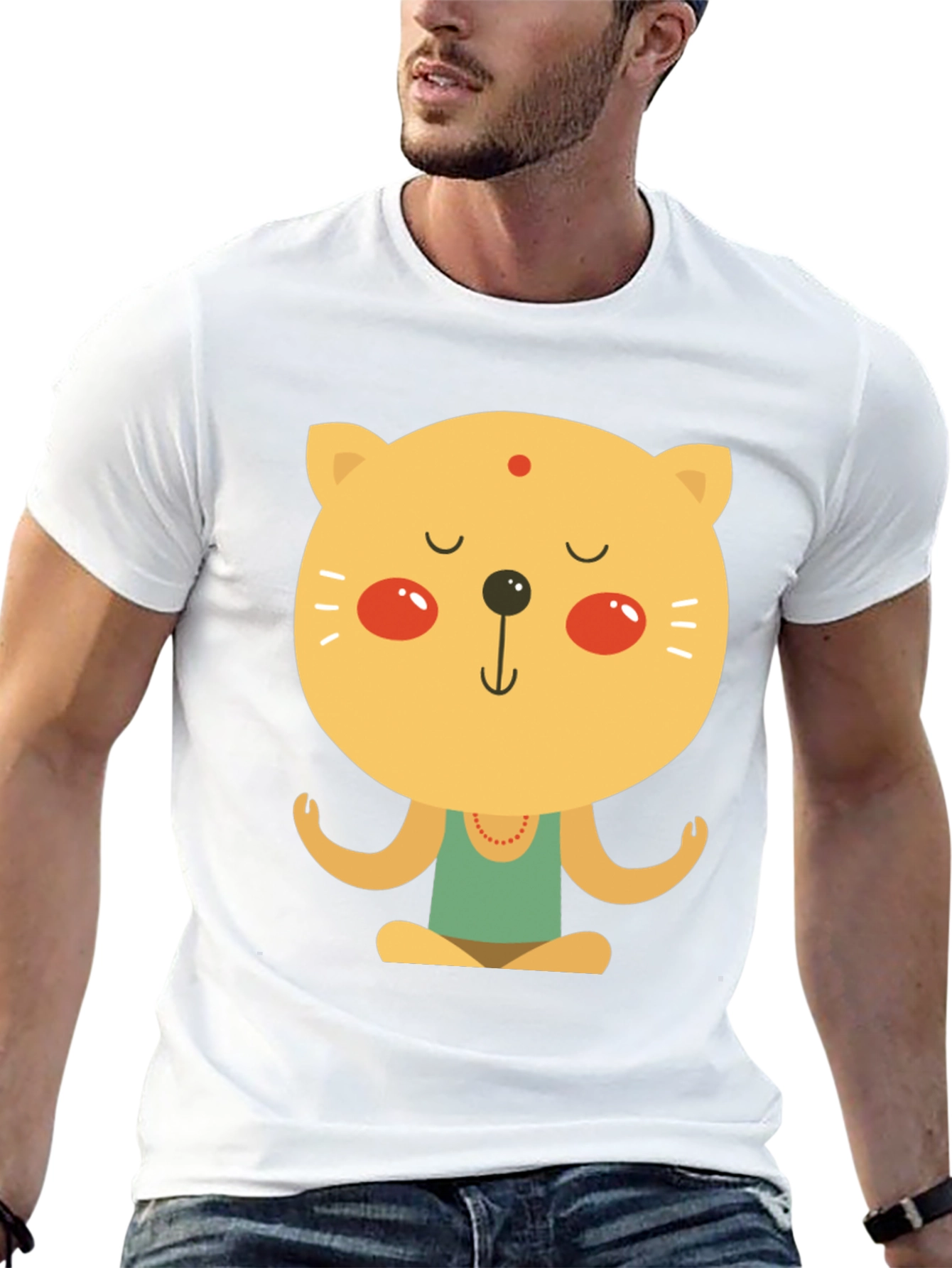 Meditating Cat T-Shirt - Zen Yoga Kitten Tee