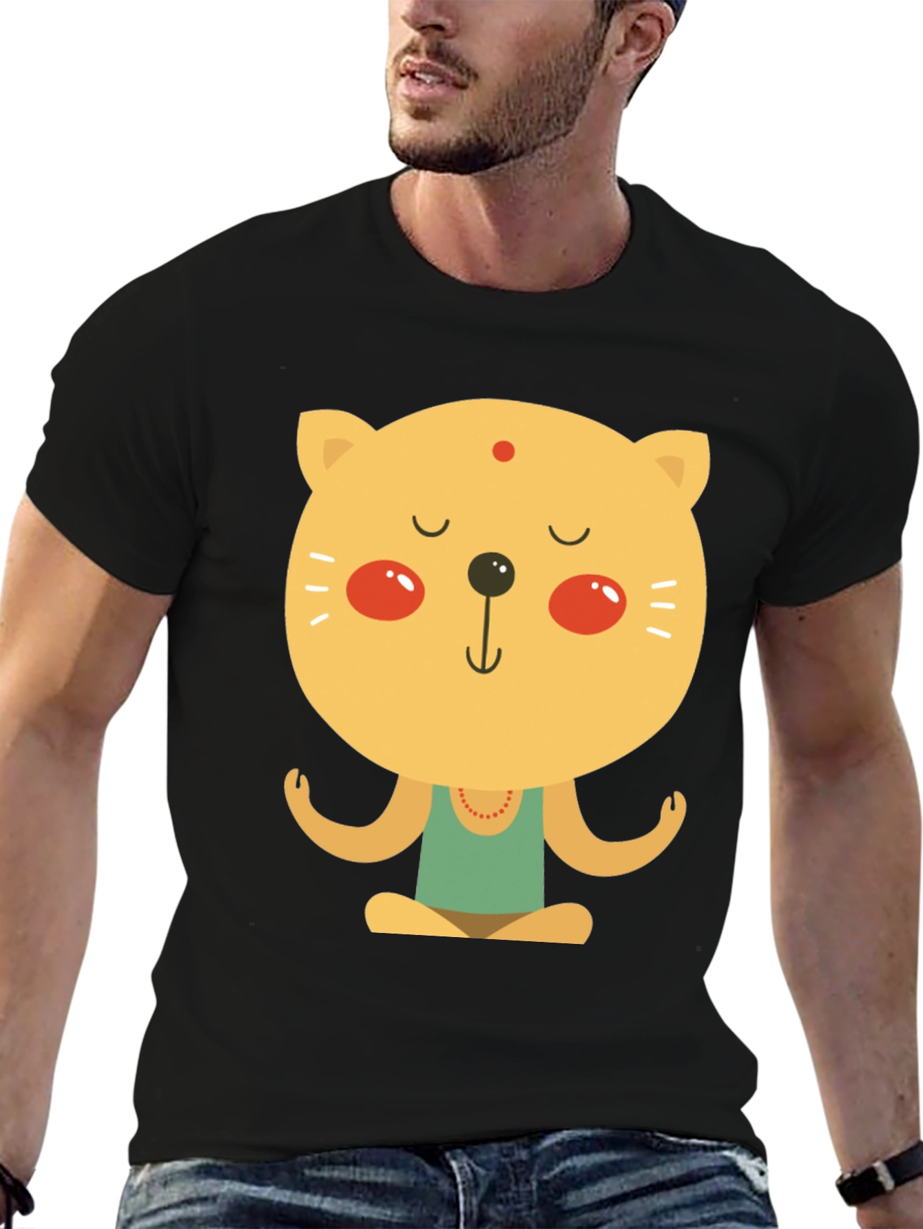 Meditating Cat T-Shirt - Zen Yoga Kitten Tee