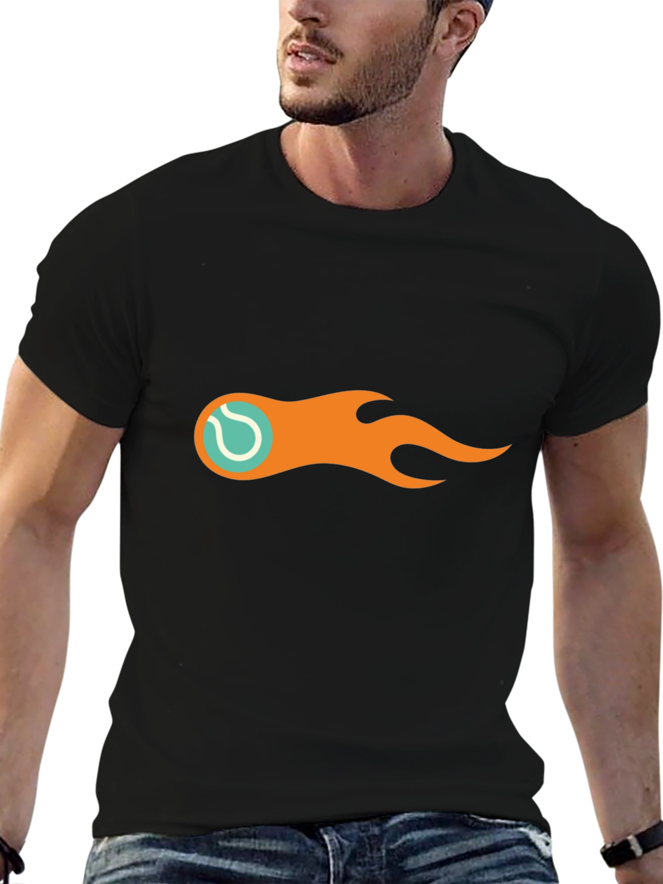 Flaming Tennis Ball Graphic Tee