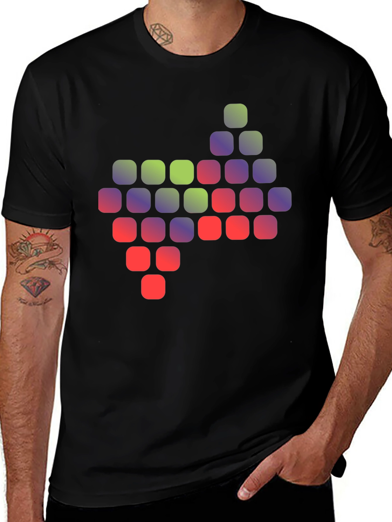 Pixelated Gradient Graphic T-Shirt