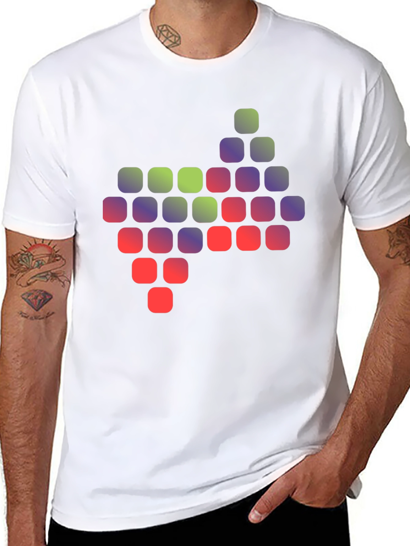 Pixelated Gradient Graphic T-Shirt