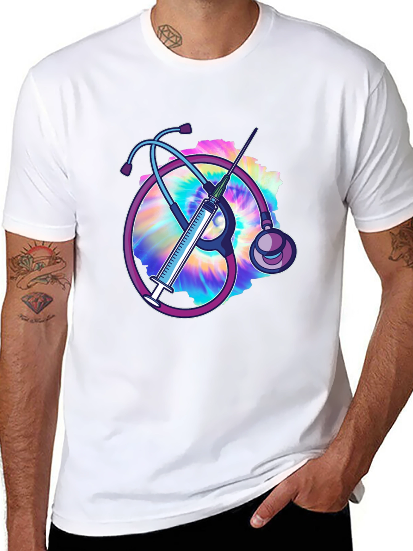 Nurse Stethoscope & Syringe T-Shirt