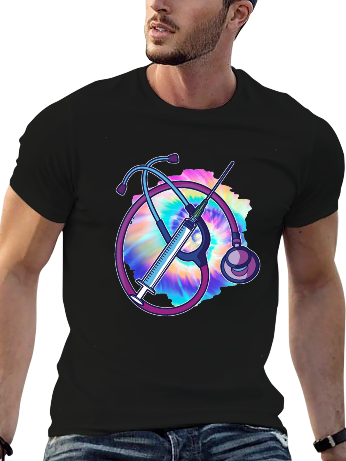 Nurse Stethoscope & Syringe T-Shirt