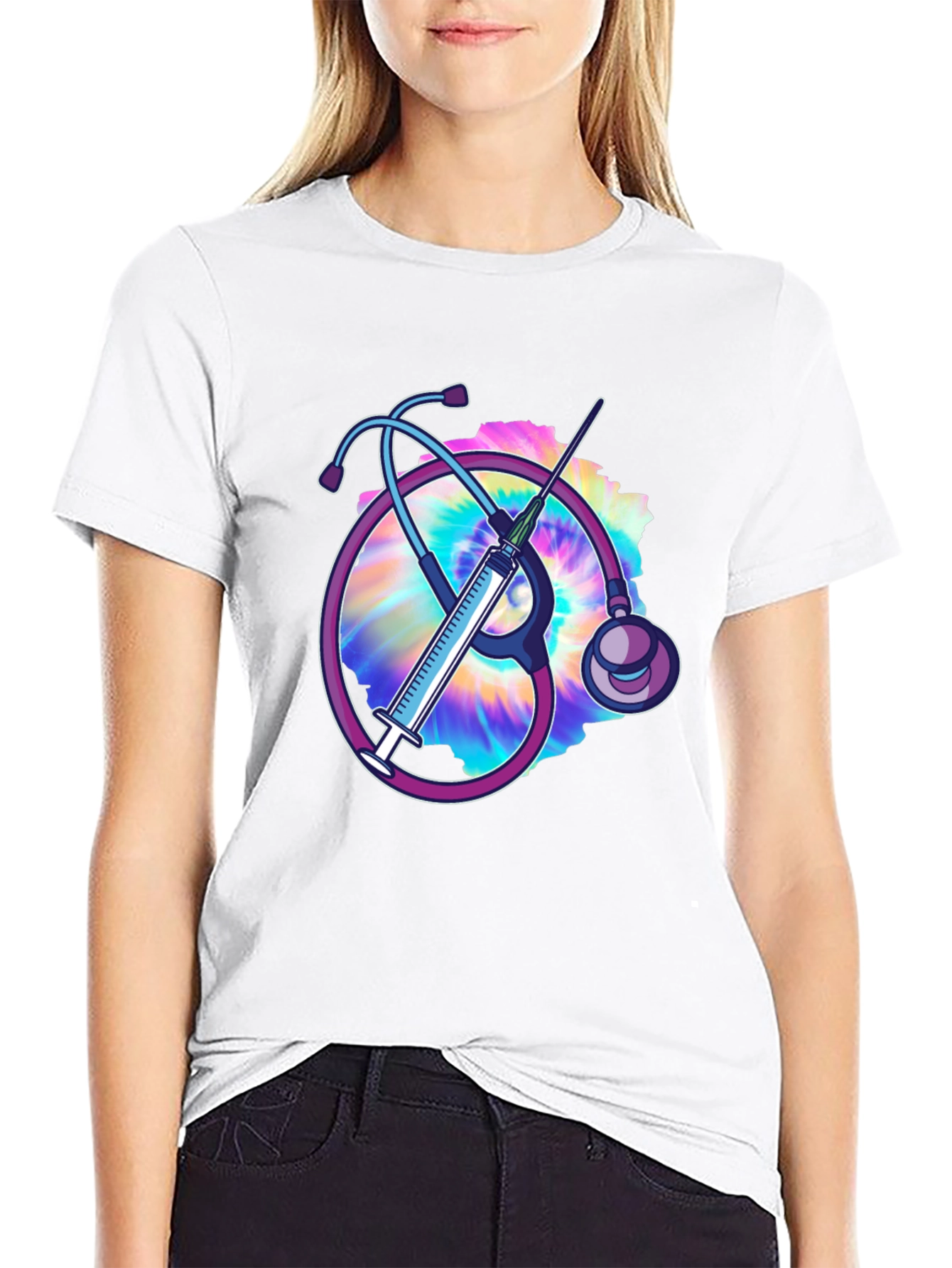 Nurse Stethoscope & Syringe T-Shirt