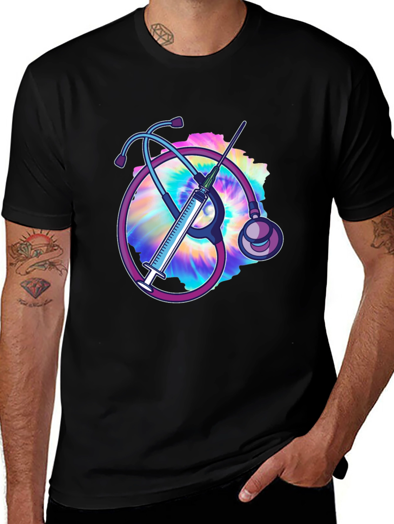 Nurse Stethoscope & Syringe T-Shirt