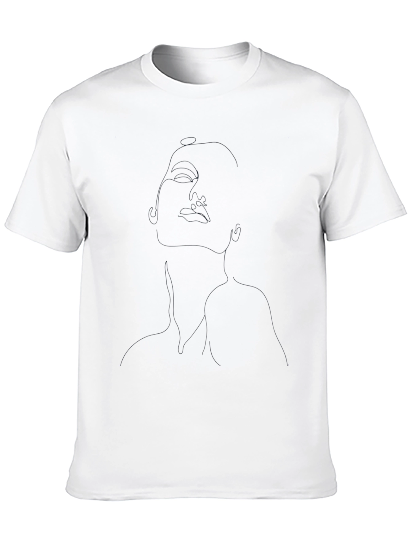 Modern Minimalist Line Art Black T-Shirt