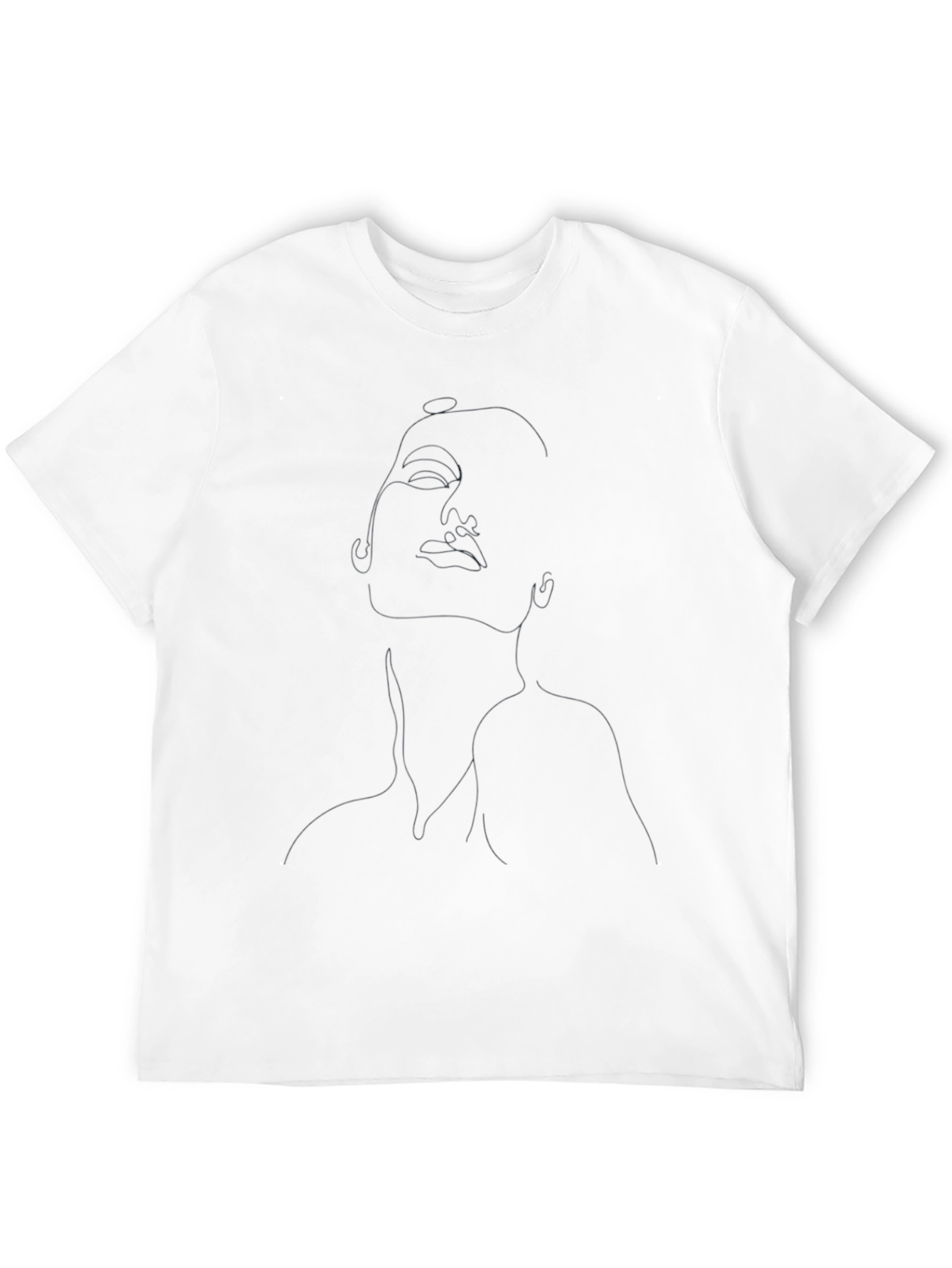 Modern Minimalist Line Art Black T-Shirt