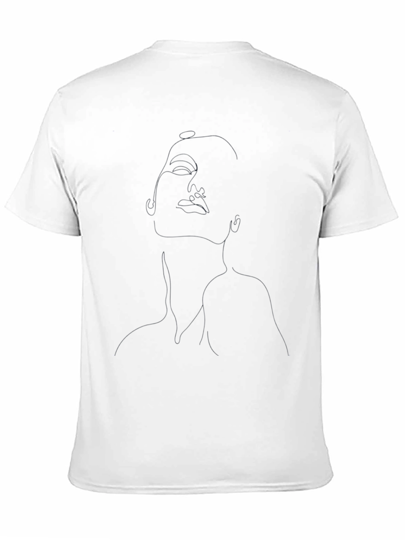 Modern Minimalist Line Art Black T-Shirt
