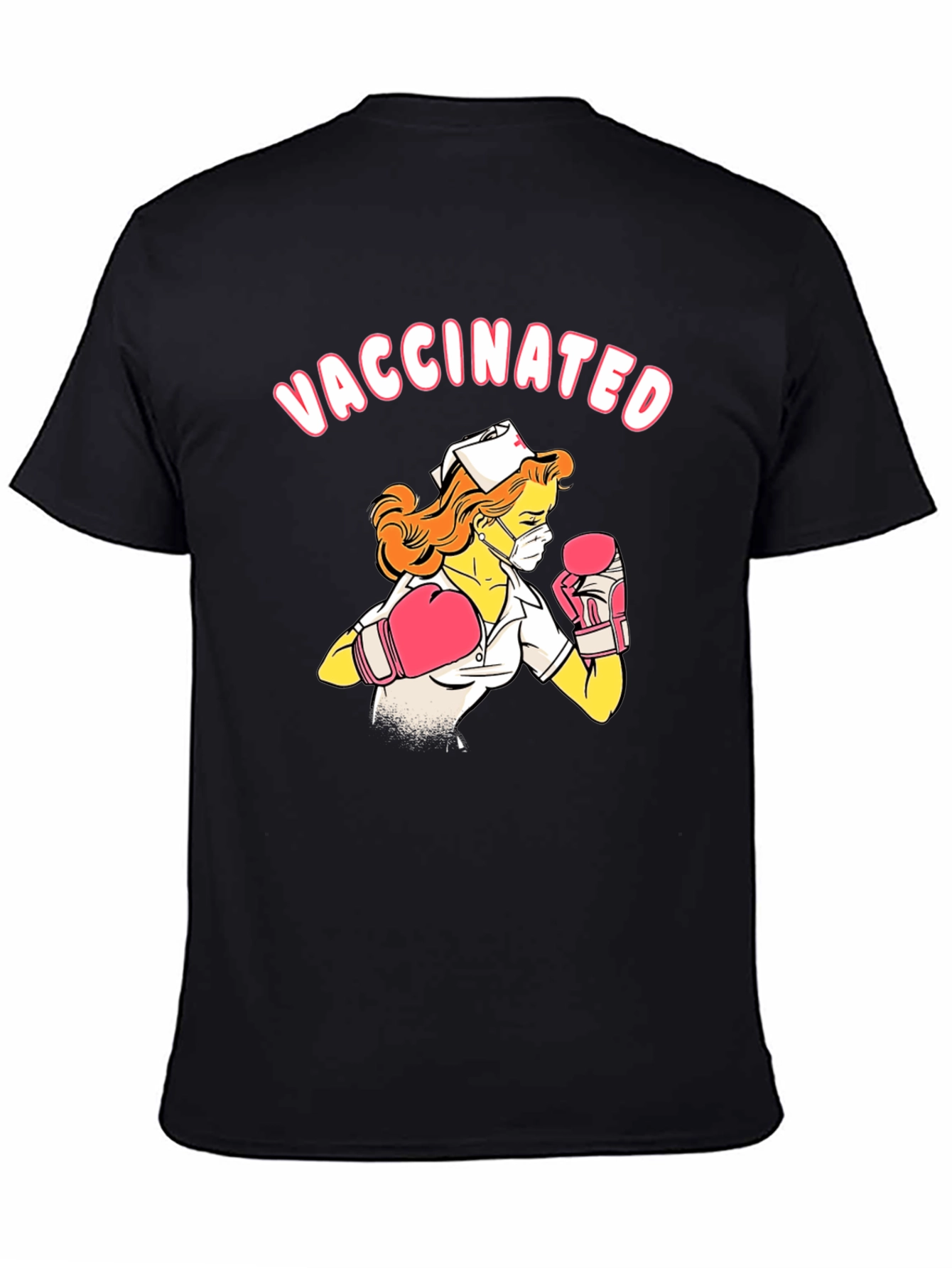 Vaccinated Nurse Boxing Graphic T-Shirt