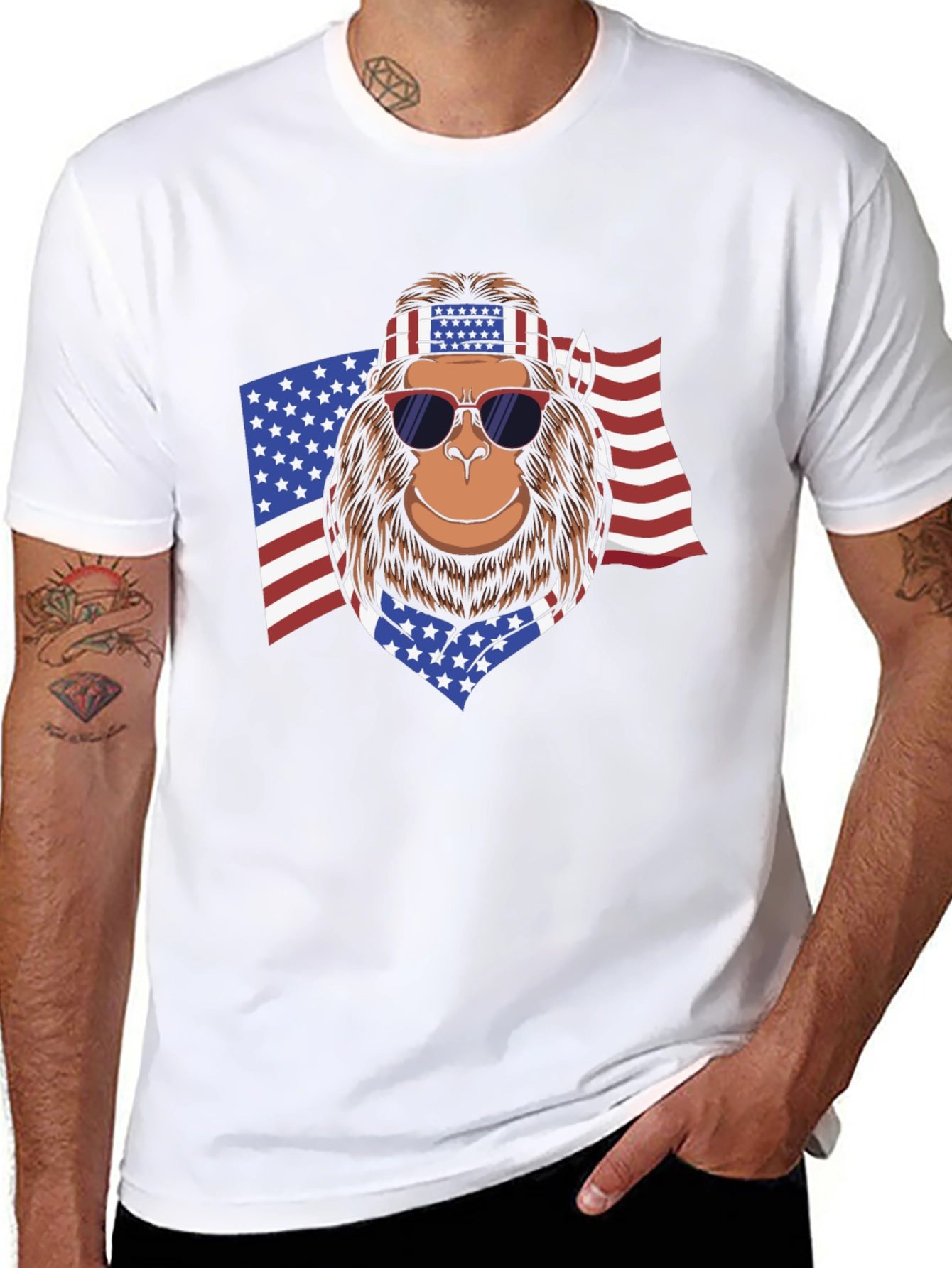 American Bigfoot Patriotic T-Shirt