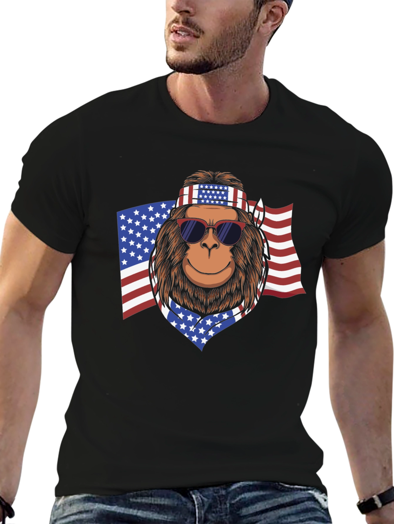 American Bigfoot Patriotic T-Shirt