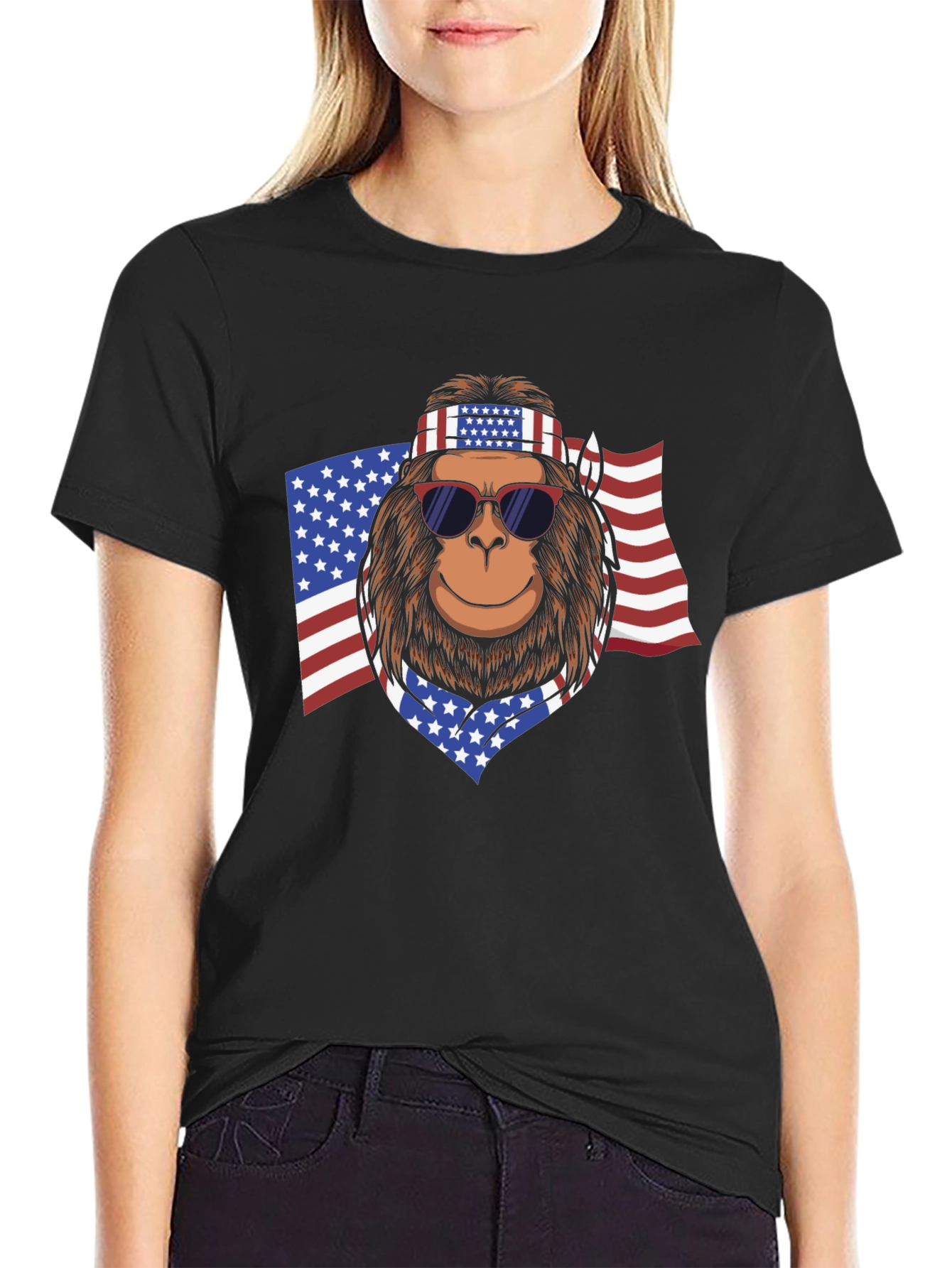American Bigfoot Patriotic T-Shirt