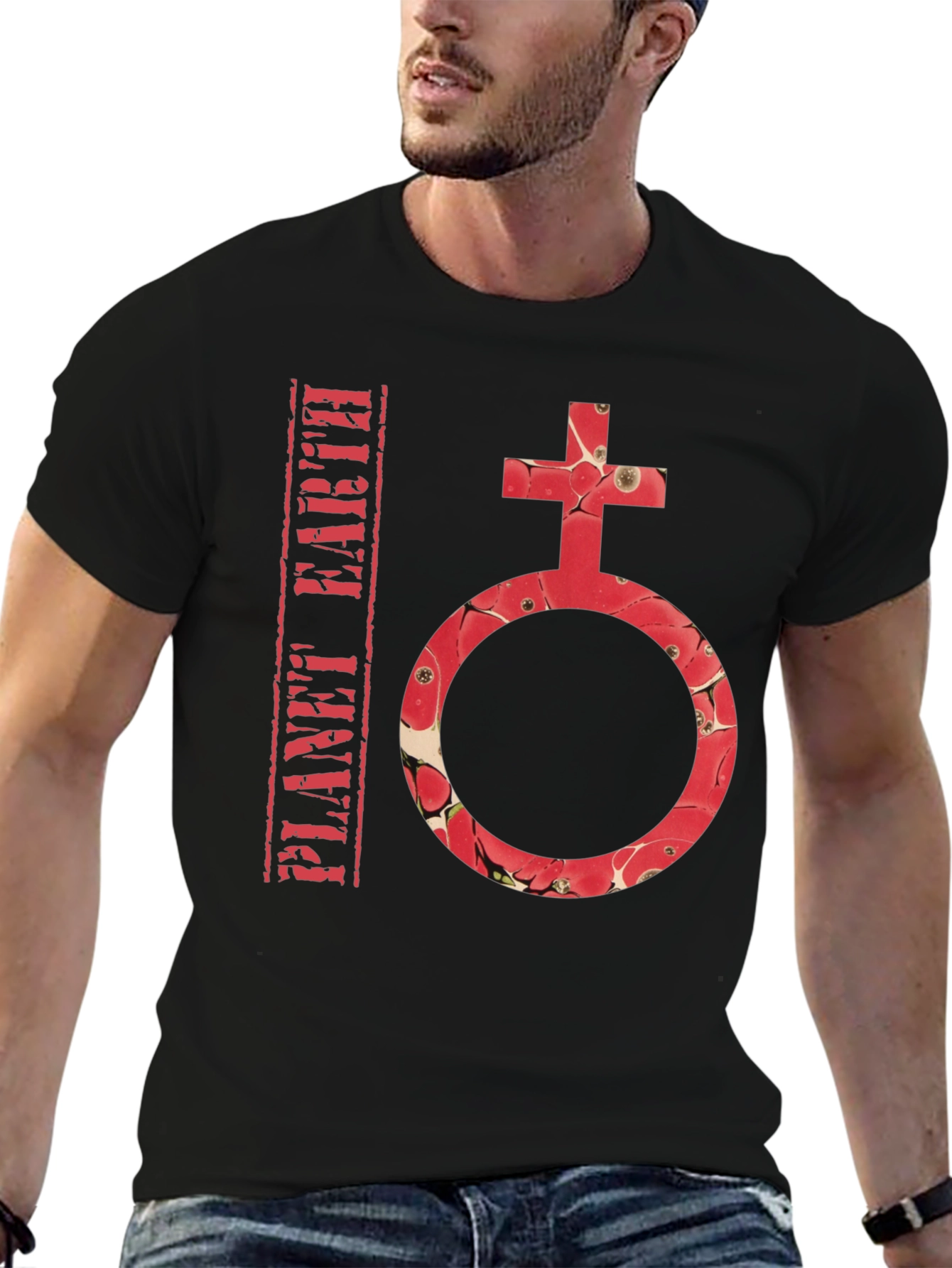Planet Earth Symbol T-Shirt - Stylish Graphic Tee