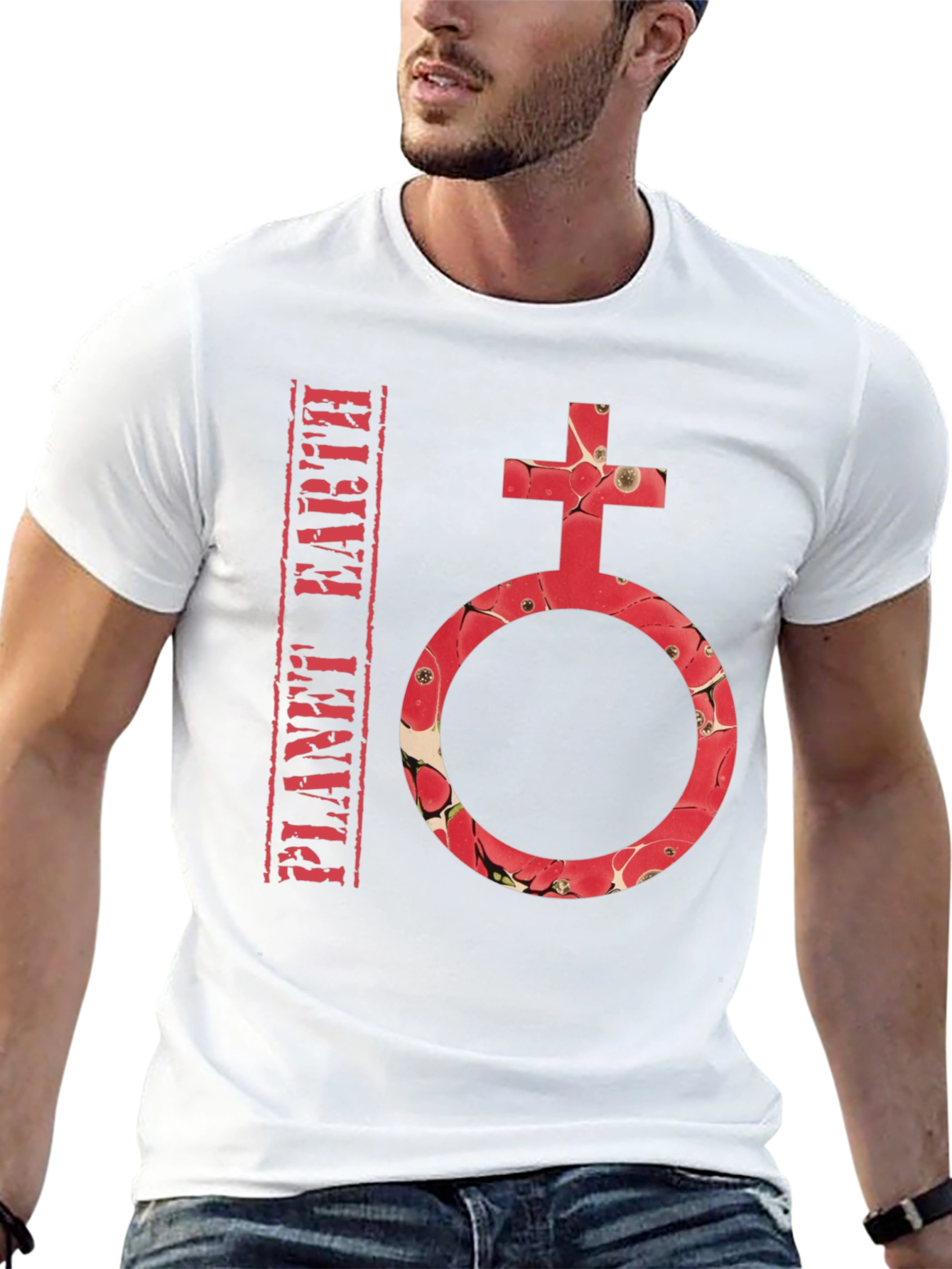 Planet Earth Symbol T-Shirt - Stylish Graphic Tee
