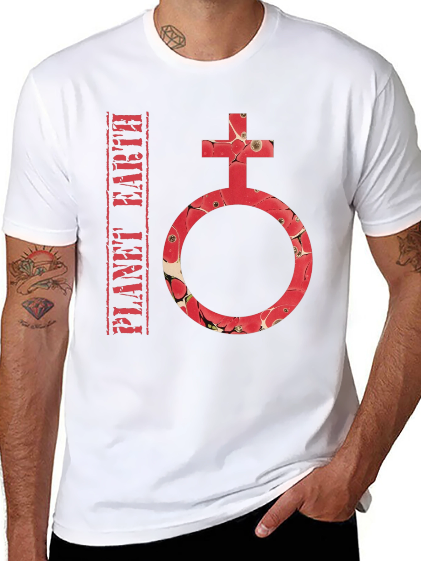 Planet Earth Symbol T-Shirt - Stylish Graphic Tee