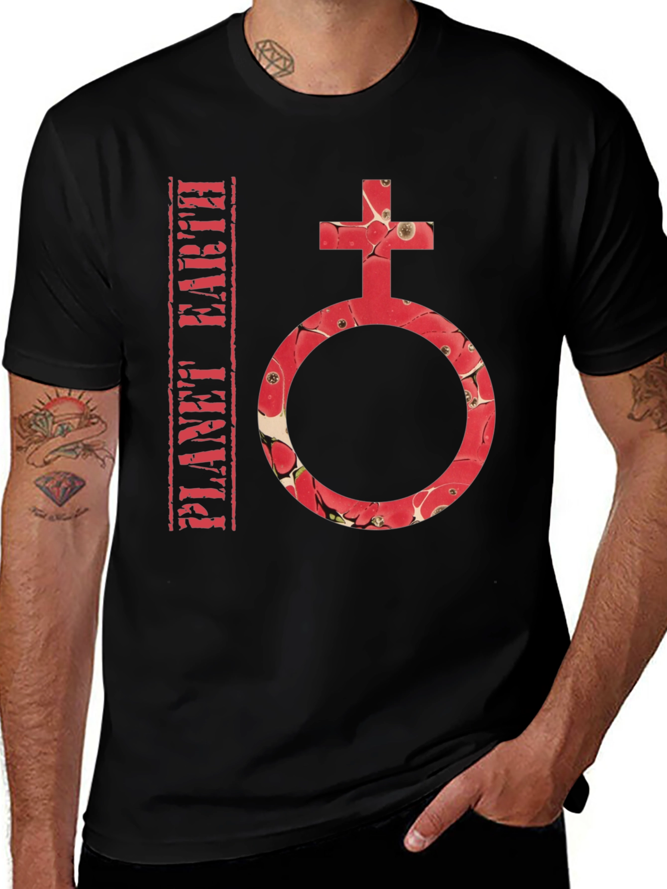 Planet Earth Symbol T-Shirt - Stylish Graphic Tee