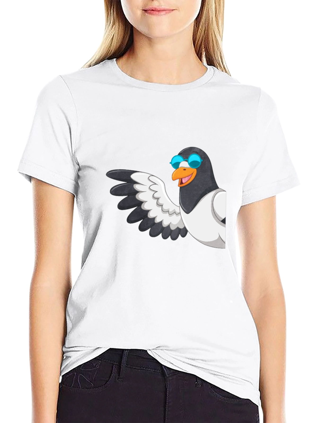 Cool Pigeon T-Shirt - Black Graphic Tee