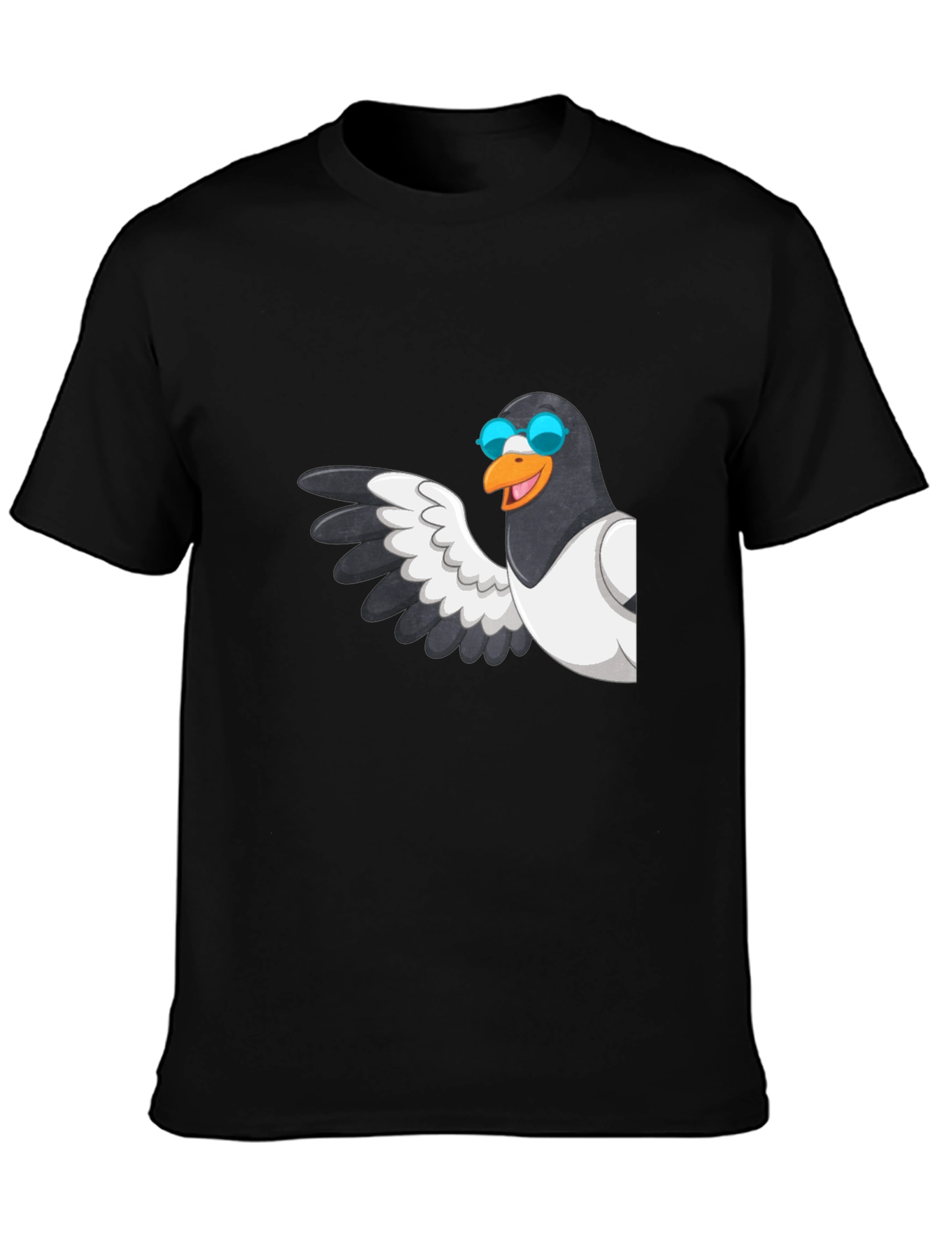 Cool Pigeon T-Shirt - Black Graphic Tee