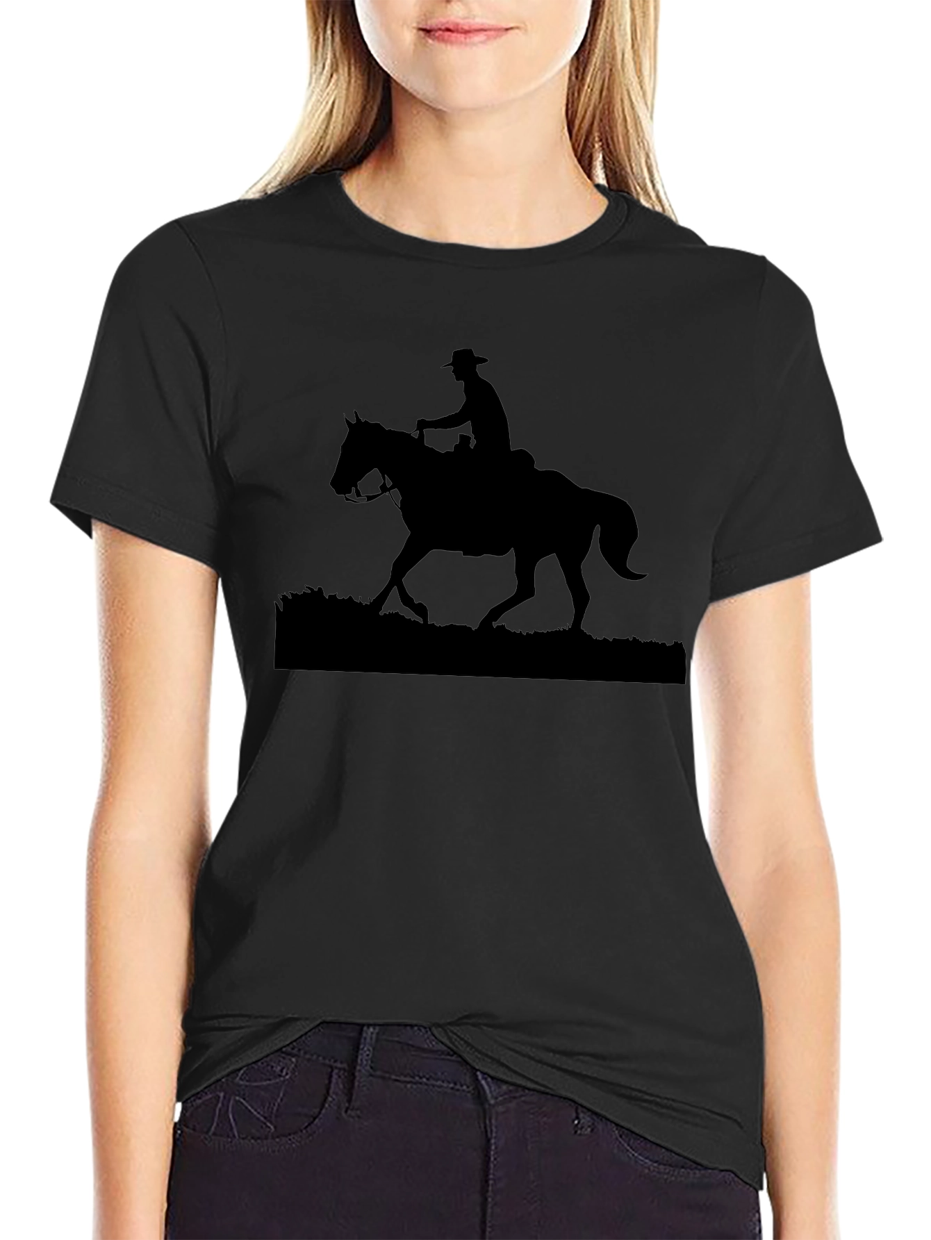 Cowboy Silhouette Black T-Shirt