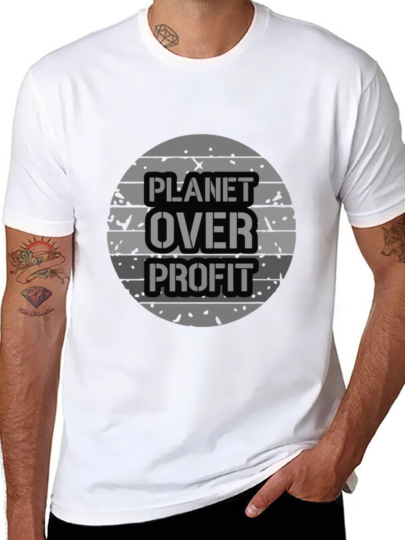 Planet Over Profit Graphic Tee - Eco-Conscious Apparel