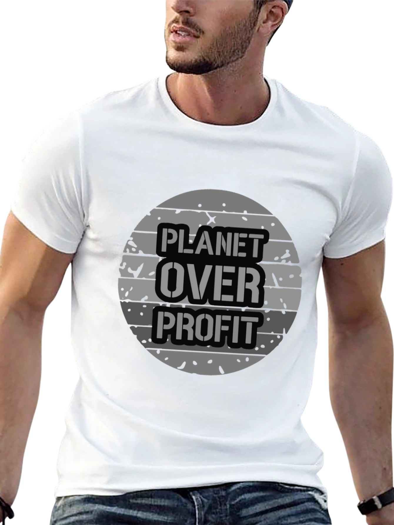 Planet Over Profit Graphic Tee - Eco-Conscious Apparel