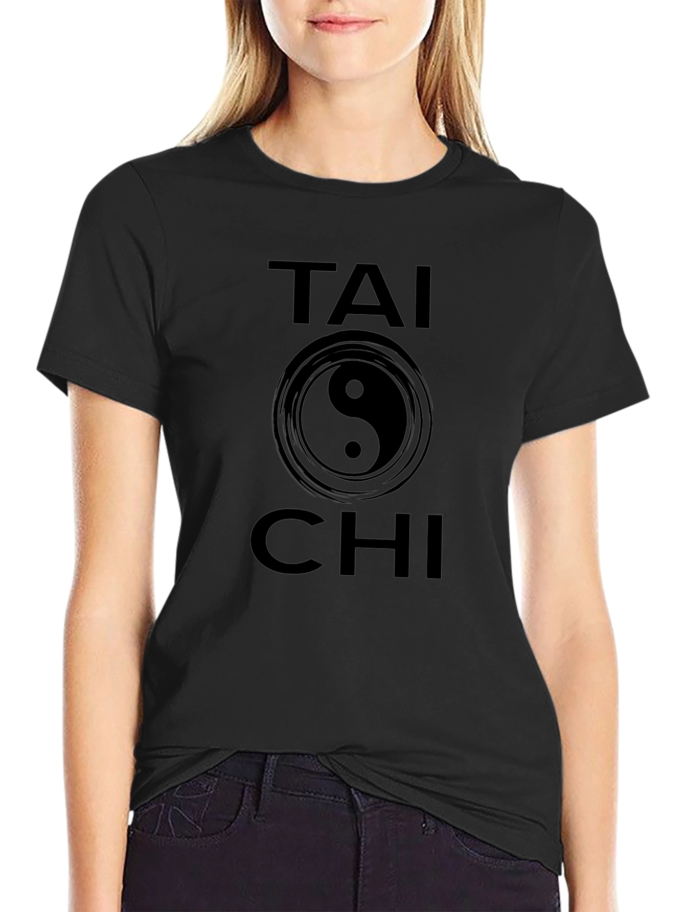 Tai Chi Yin Yang Graphic Tee - Black