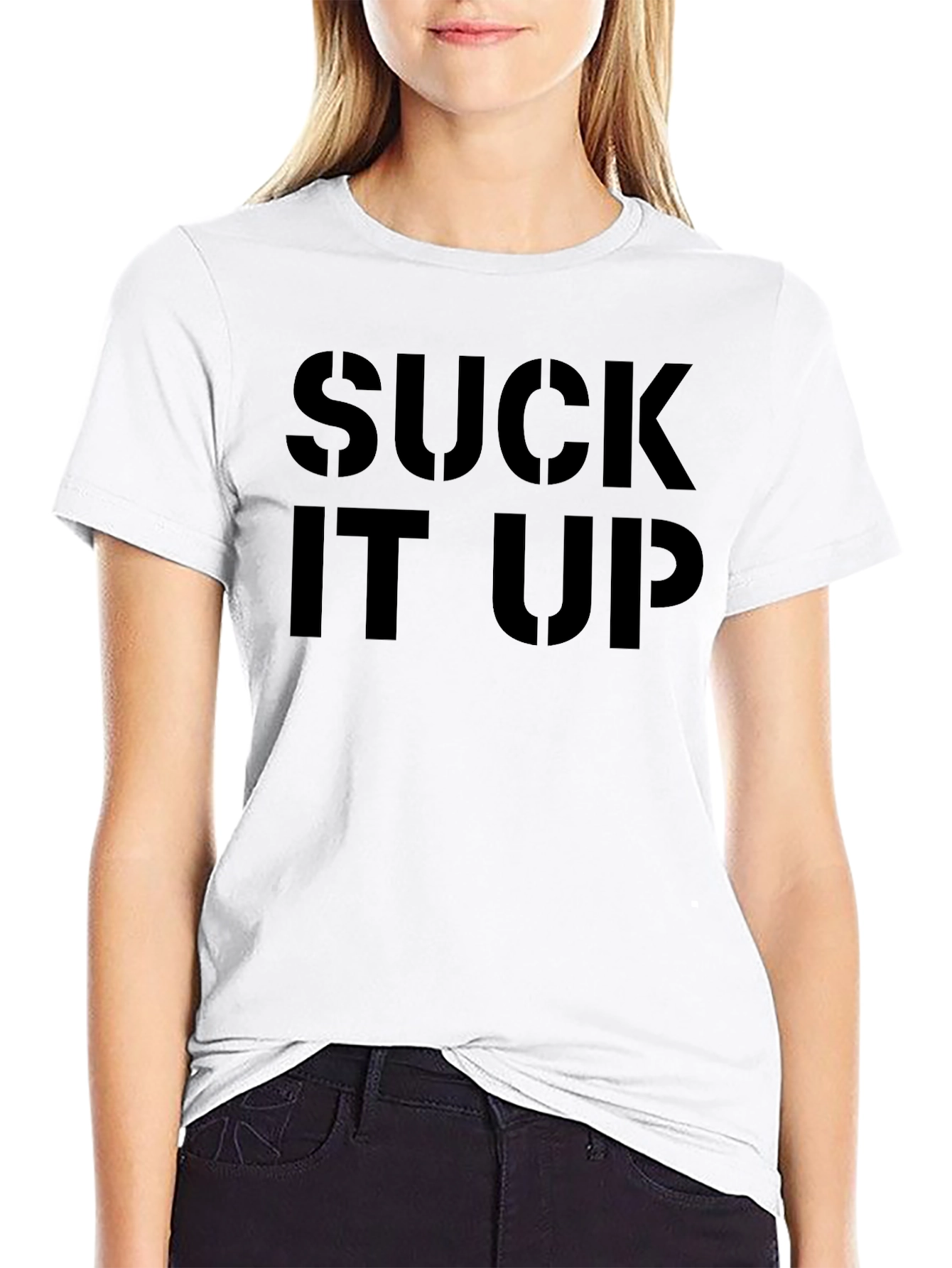 Suck It Up Black Graphic Tee