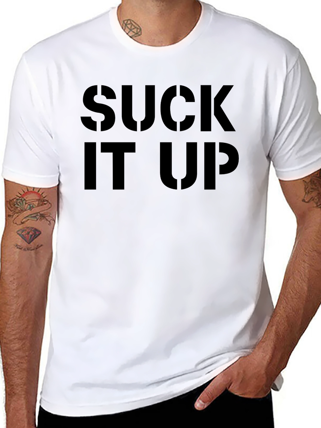 Suck It Up Black Graphic Tee