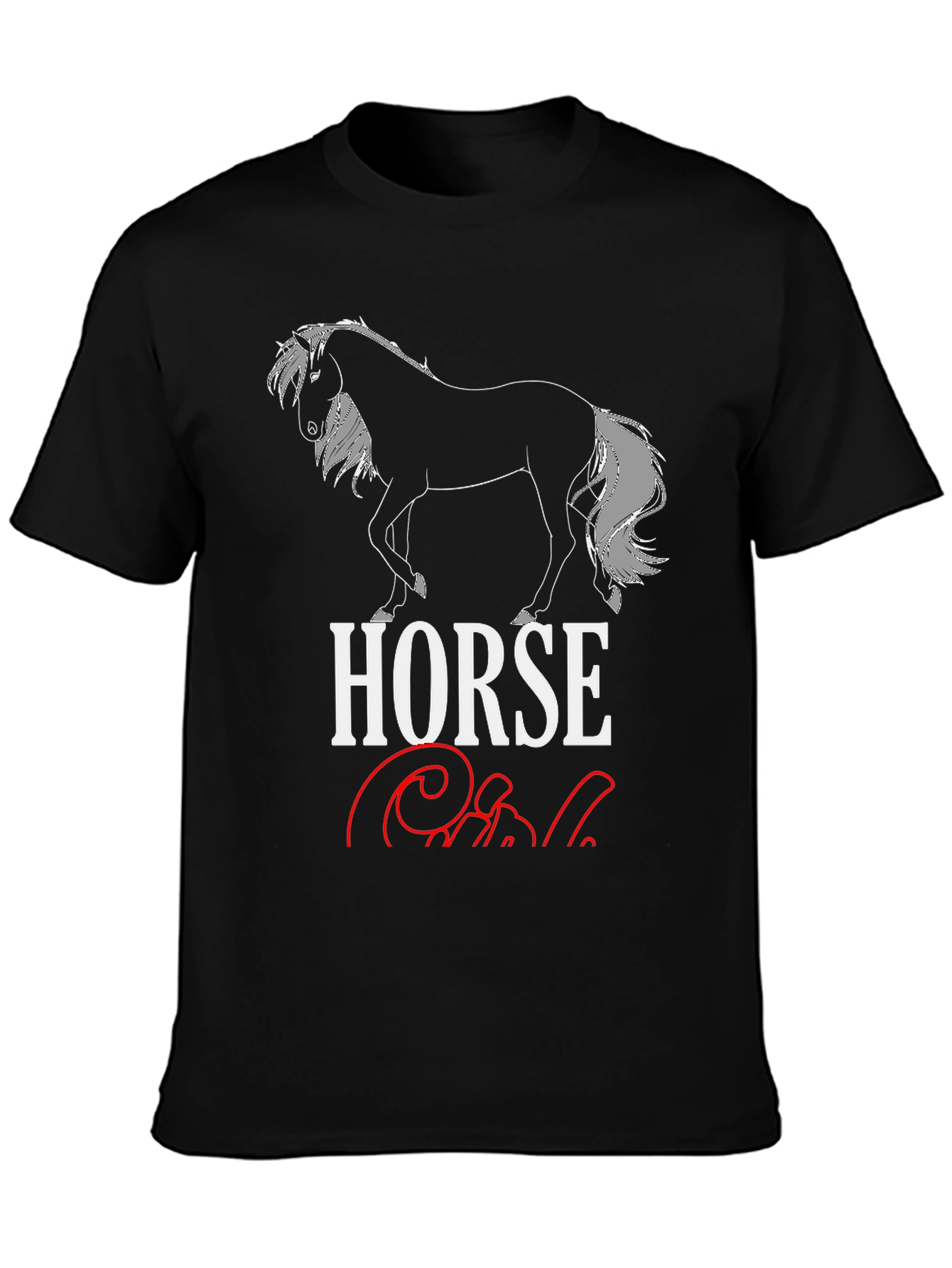 Horse Girl Graphic T-Shirt - Black