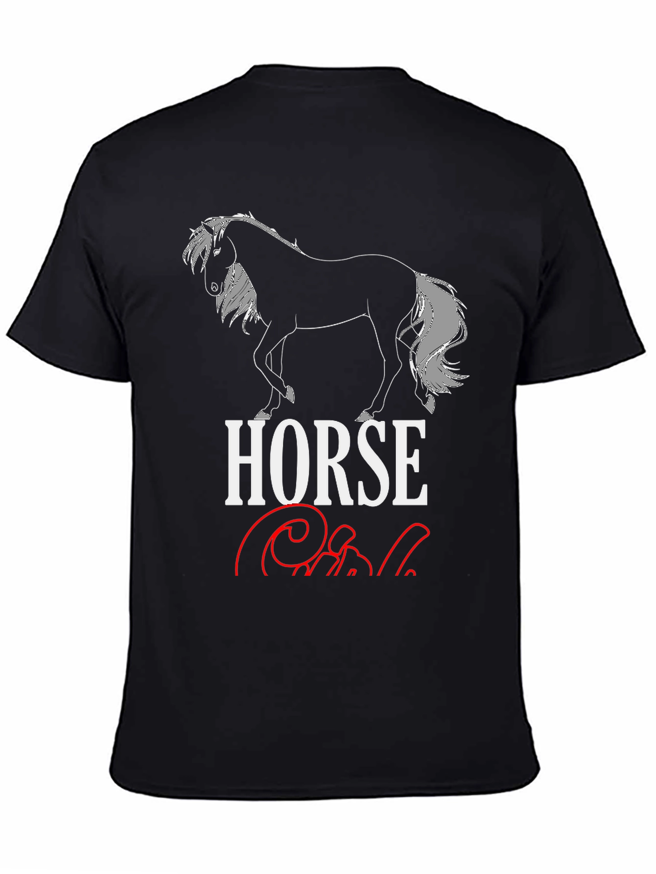 Horse Girl Graphic T-Shirt - Black