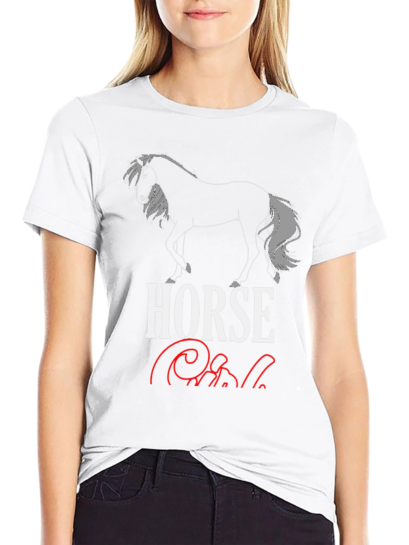 Horse Girl Graphic T-Shirt - Black