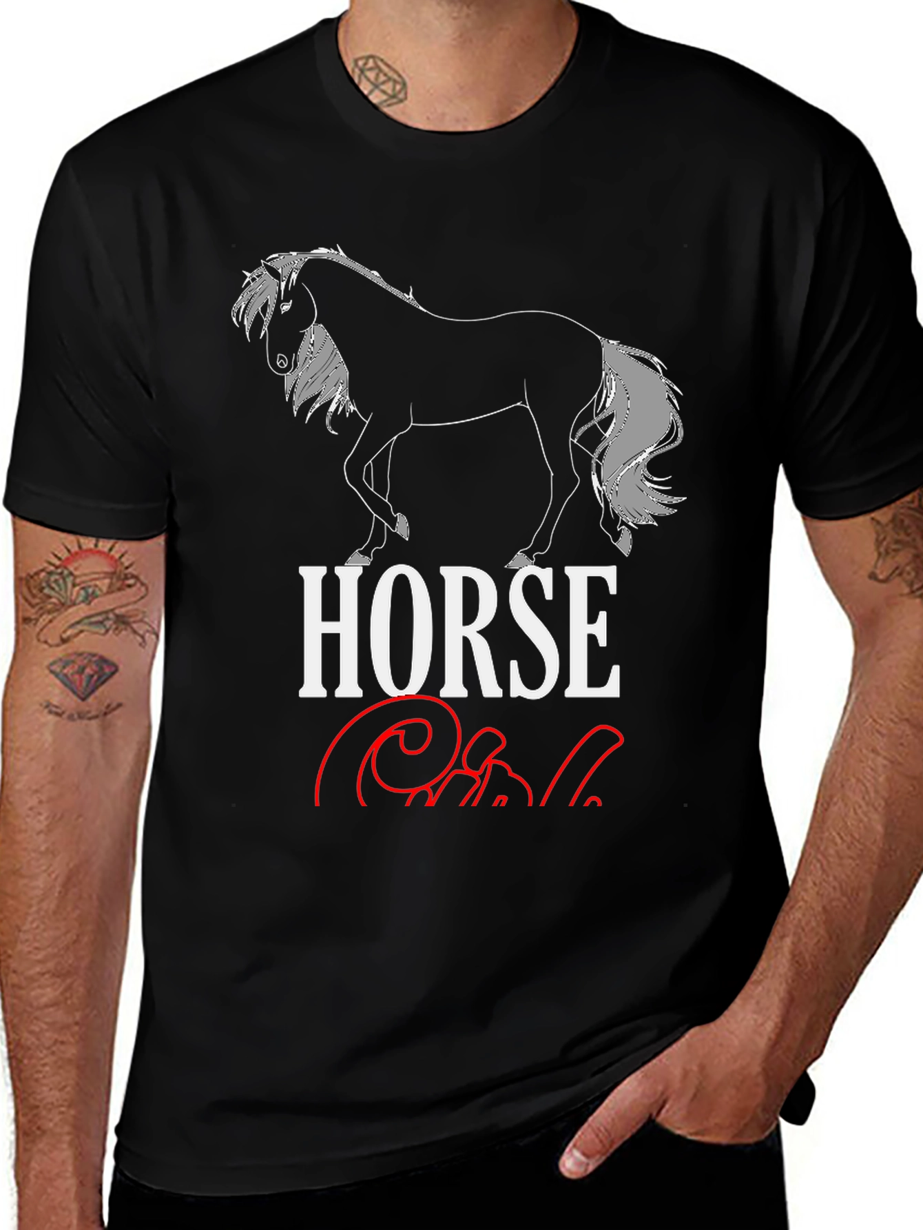 Horse Girl Graphic T-Shirt - Black
