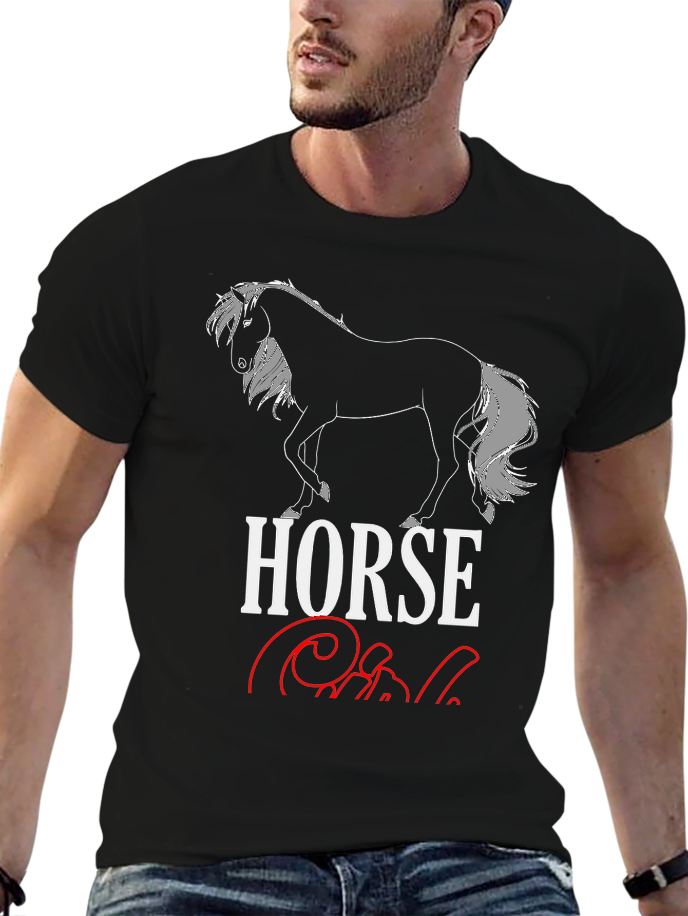 Horse Girl Graphic T-Shirt - Black