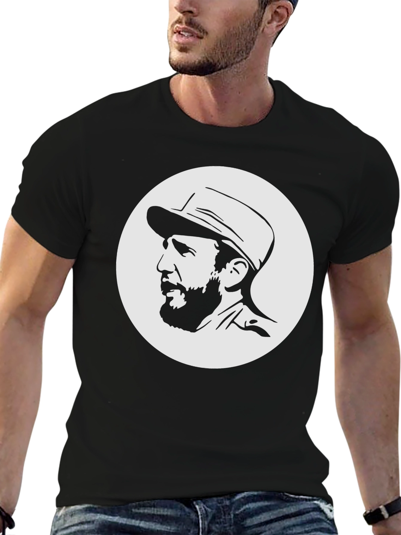 Castro Portrait Black T-Shirt