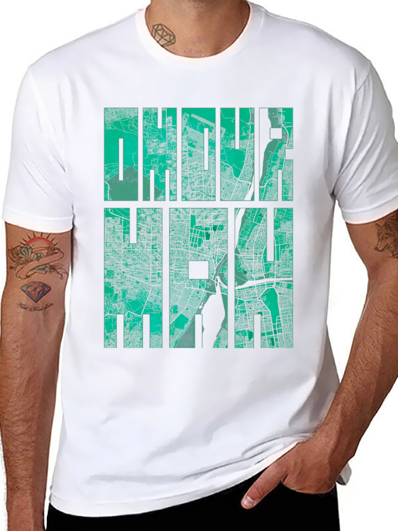 Dhaka Map Graphic Tee - Mens Black T-Shirt