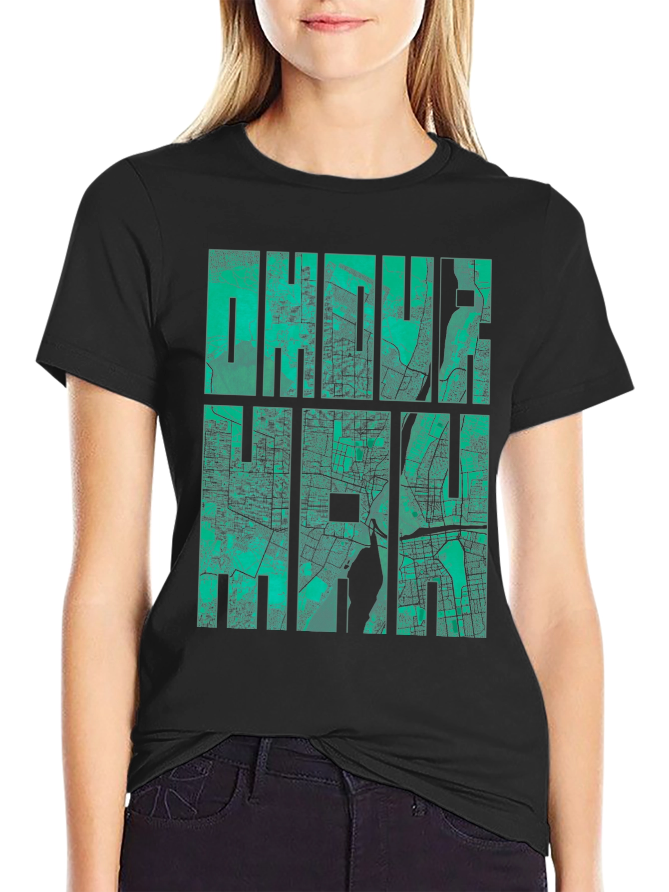 Dhaka Map Graphic Tee - Mens Black T-Shirt