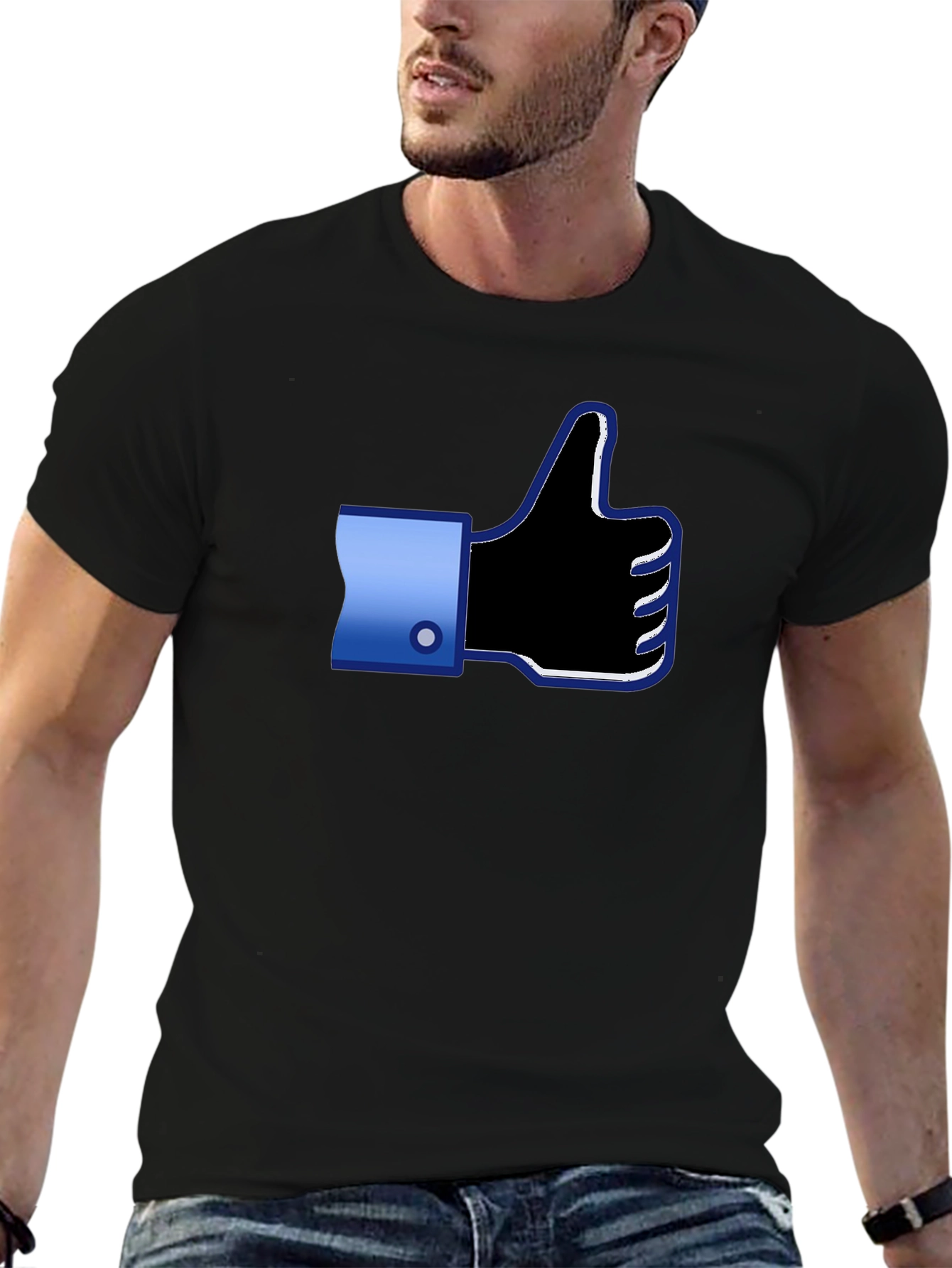 Thumbs Up Graphic Black T-Shirt