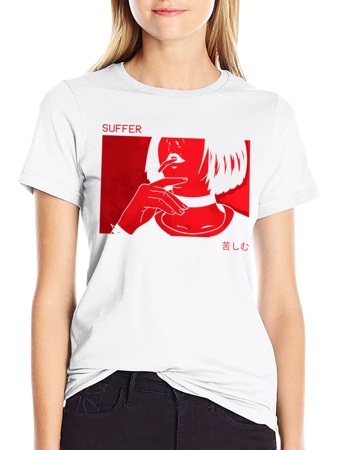 Suffer Graphic Tee - Edgy Anime Style Shirt