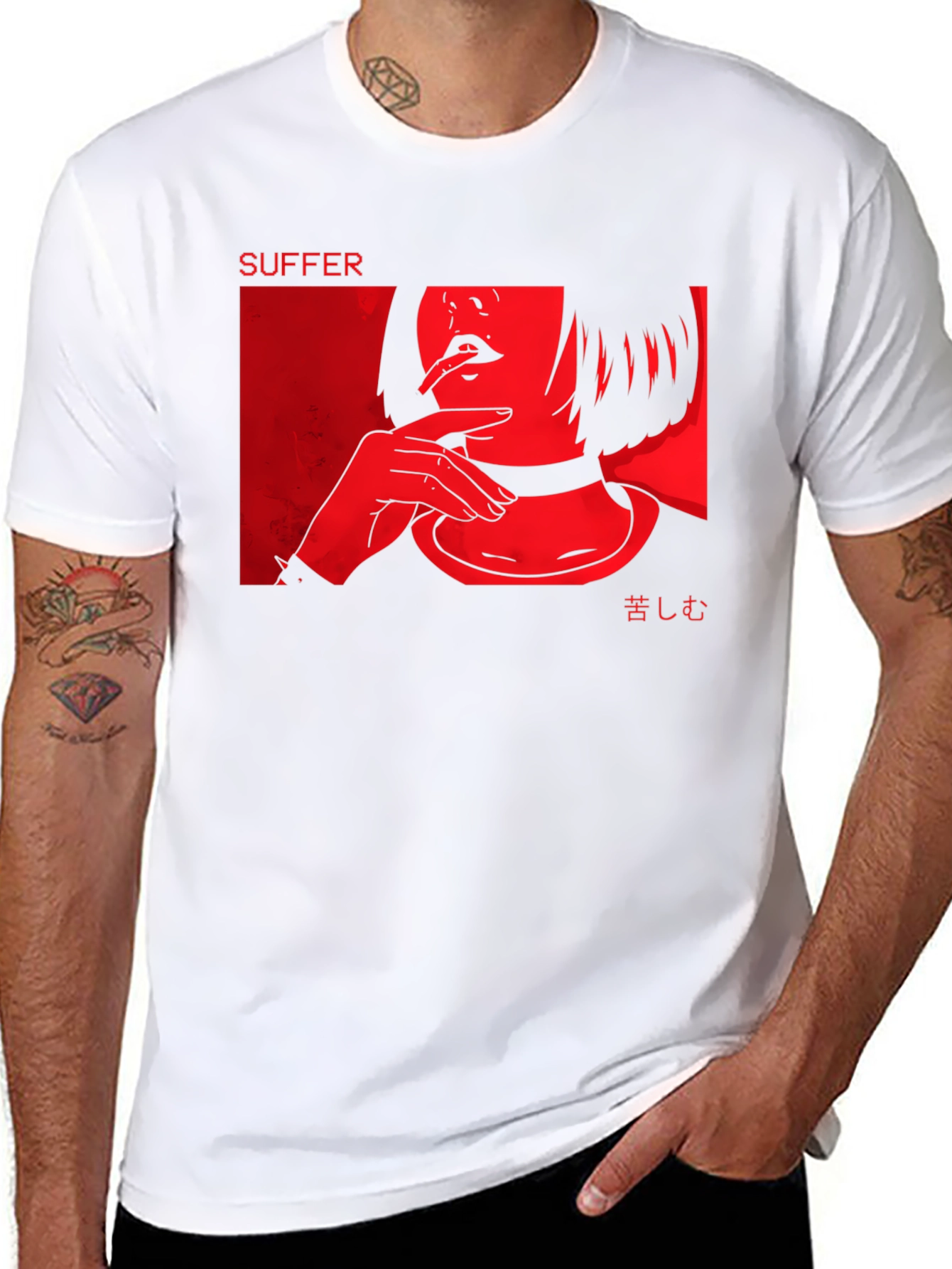 Suffer Graphic Tee - Edgy Anime Style Shirt
