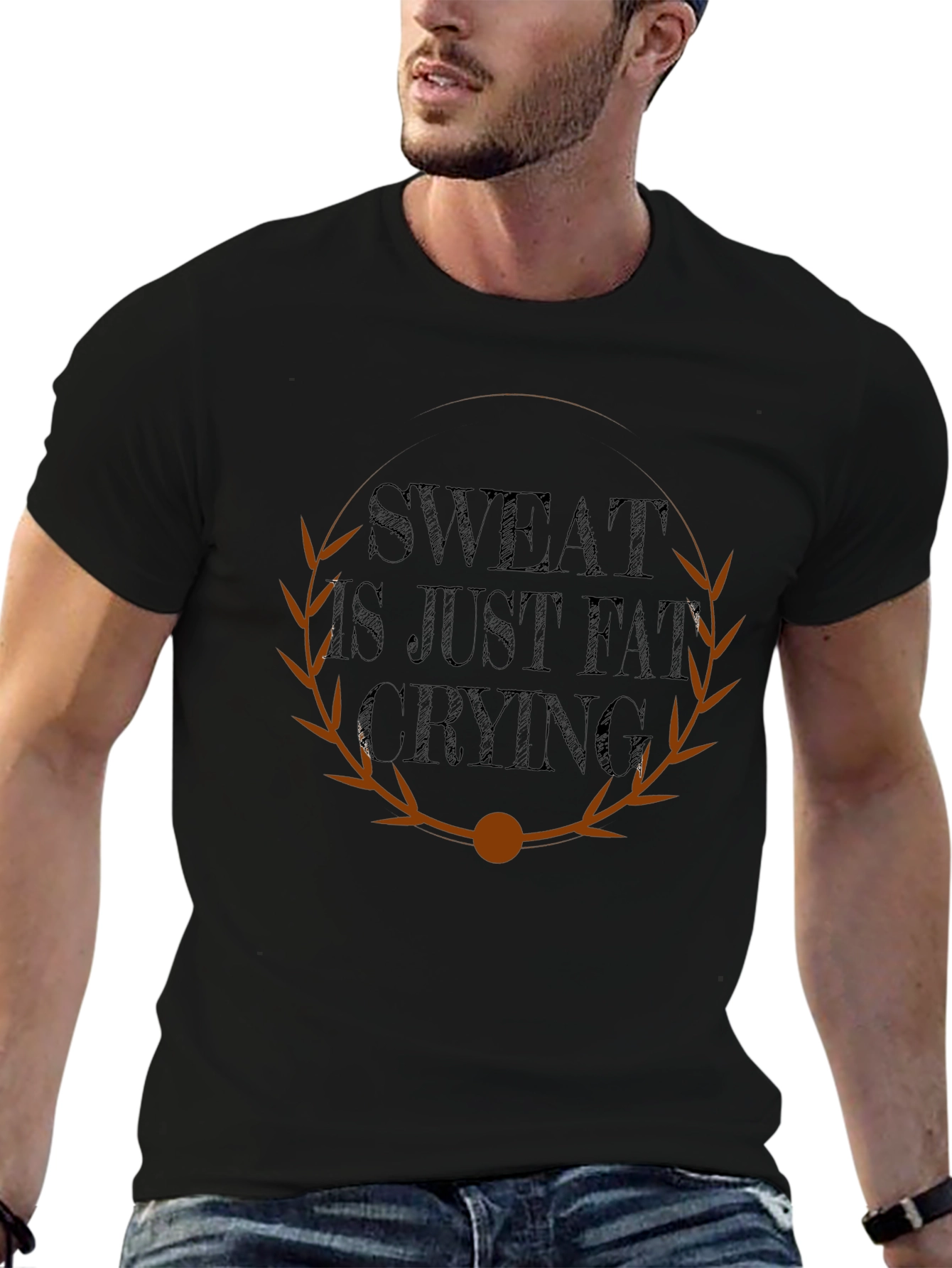 Sweat Is Just Fat Crying Graphic T-Shirt
