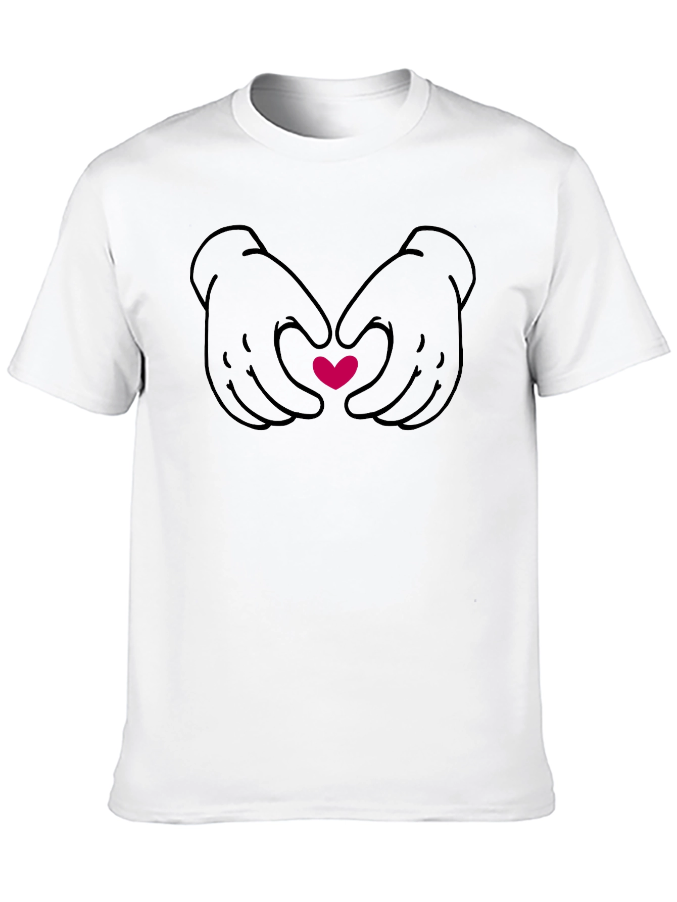 Heart Hands Graphic Tee - Soft Black Cotton