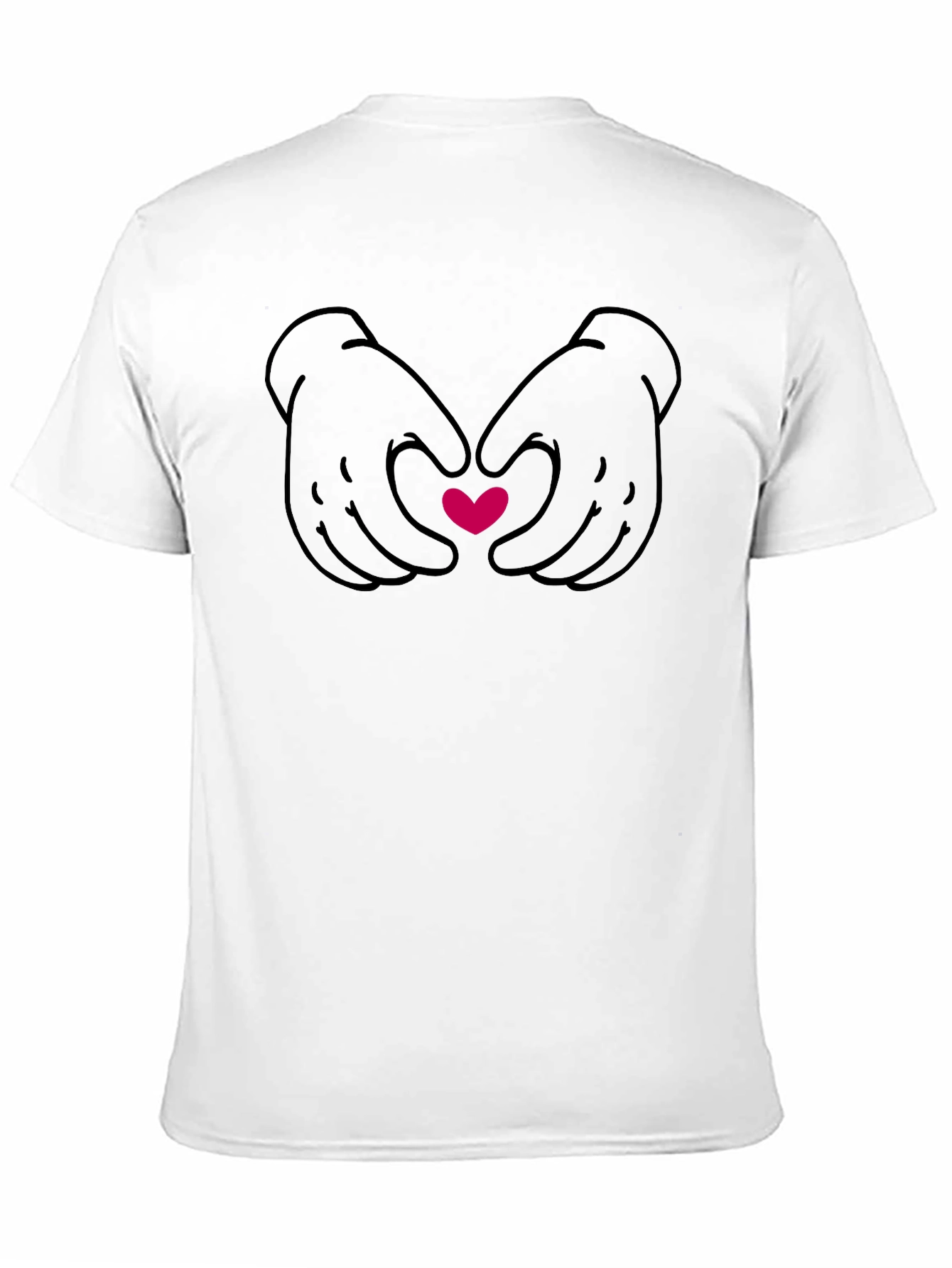 Heart Hands Graphic Tee - Soft Black Cotton