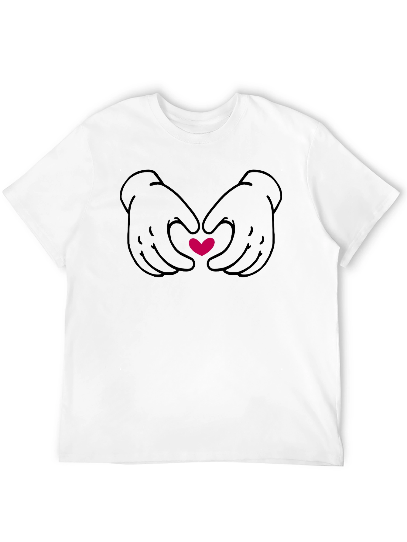 Heart Hands Graphic Tee - Soft Black Cotton