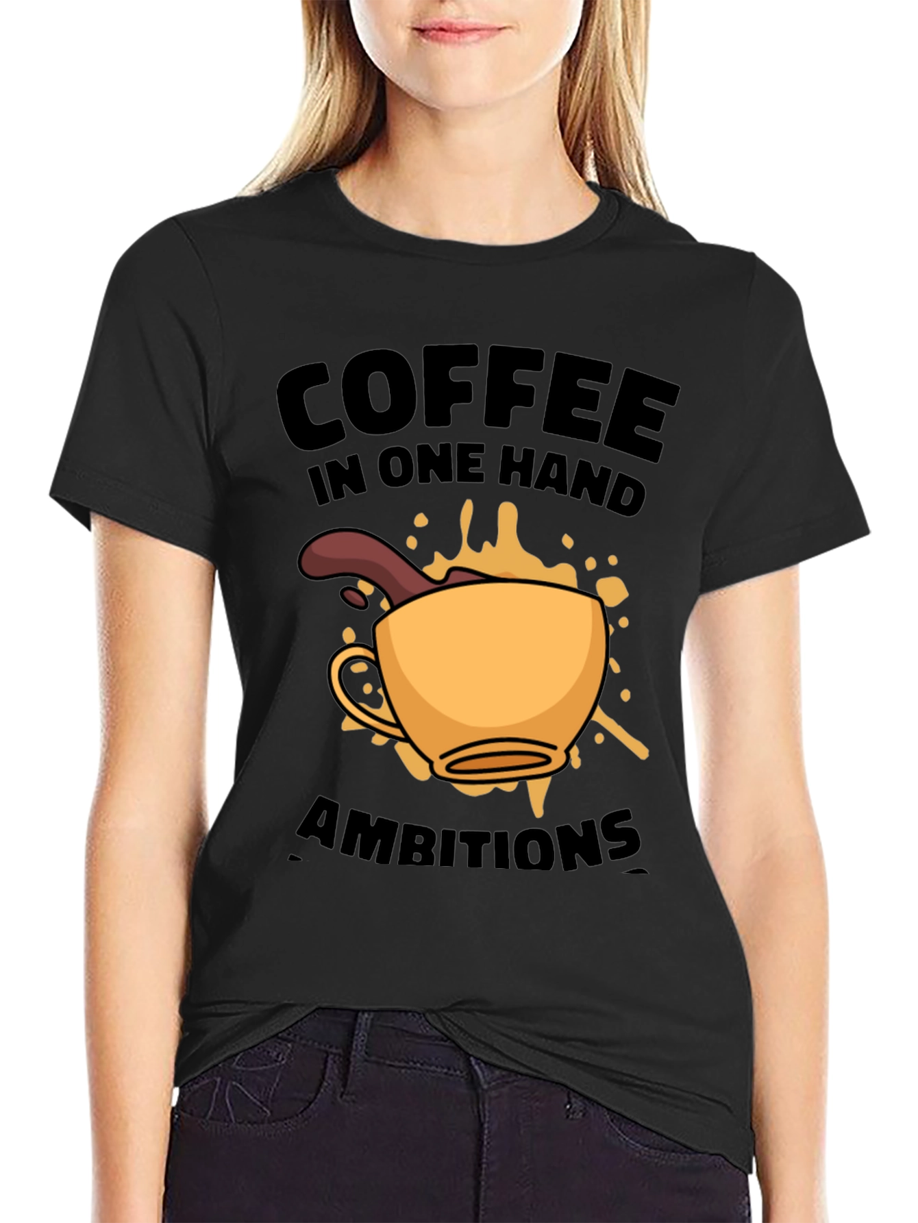 Coffee & Ambition T-Shirt - Black Graphic Tee