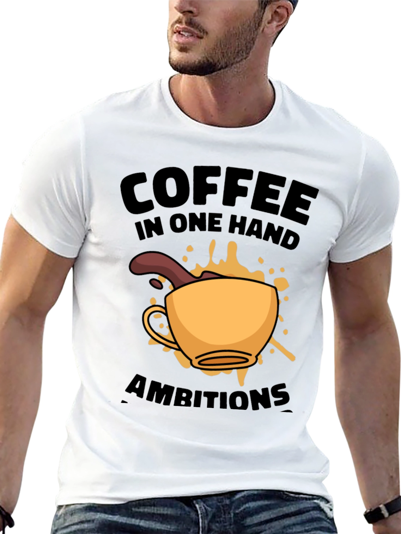 Coffee & Ambition T-Shirt - Black Graphic Tee