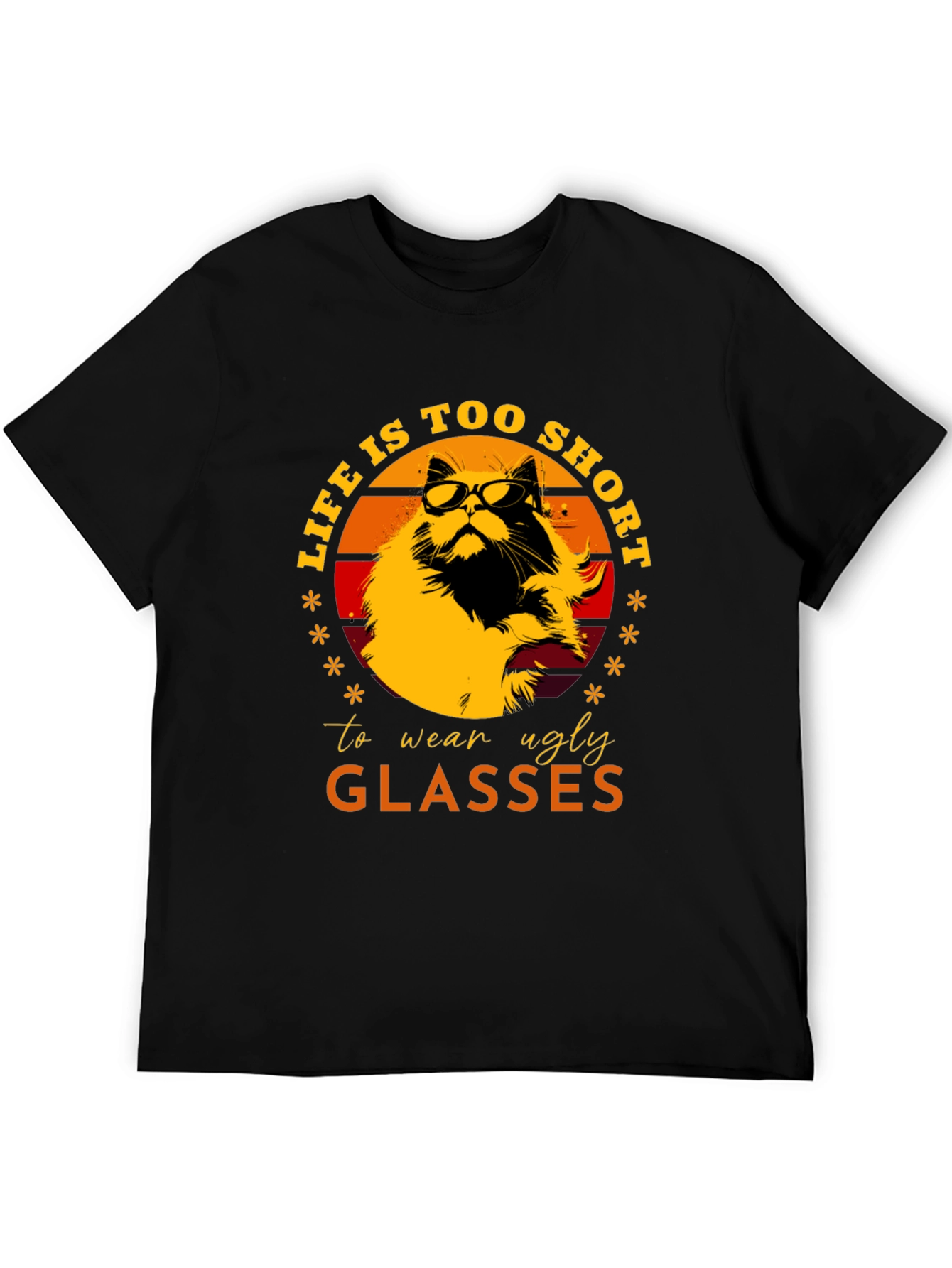 Cat with Glasses Graphic Tee