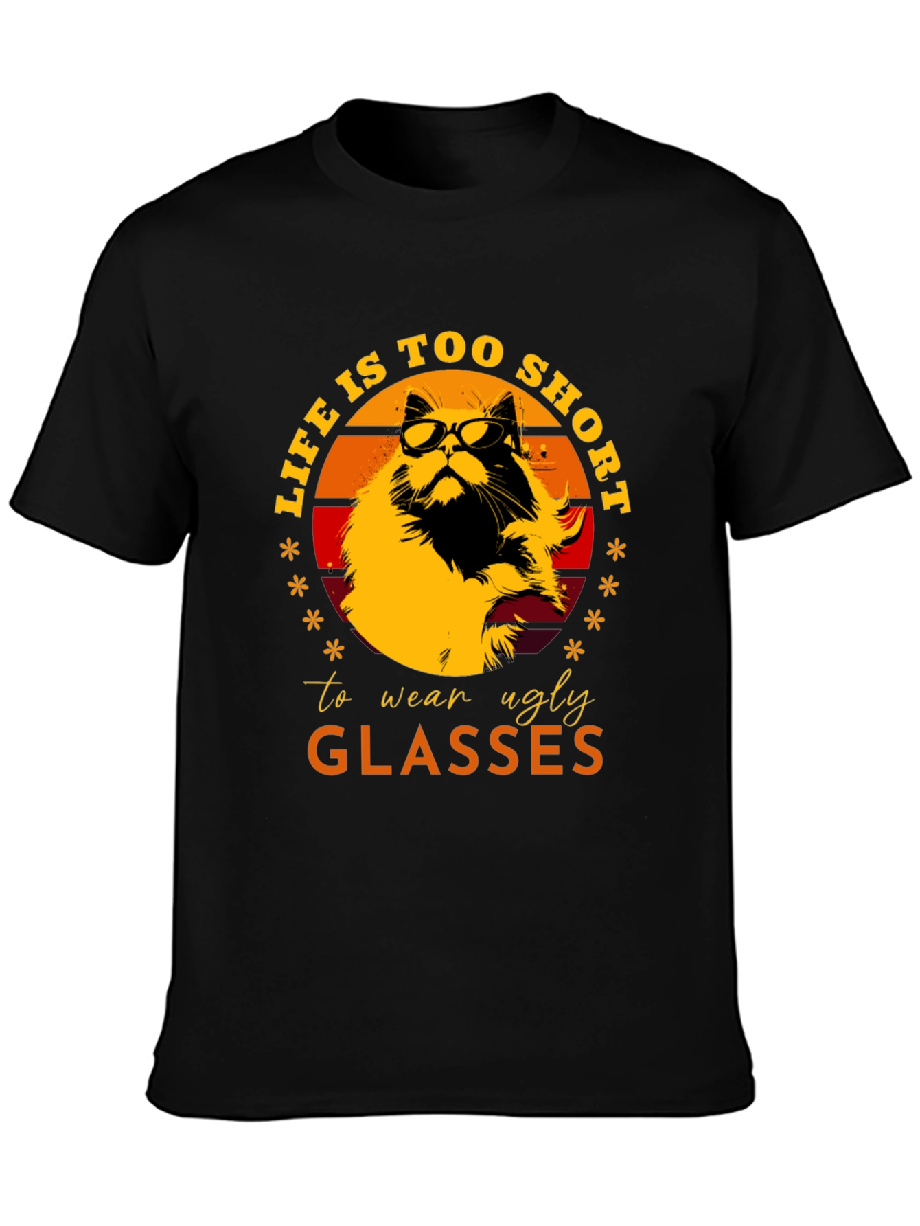 Cat with Glasses Graphic Tee
