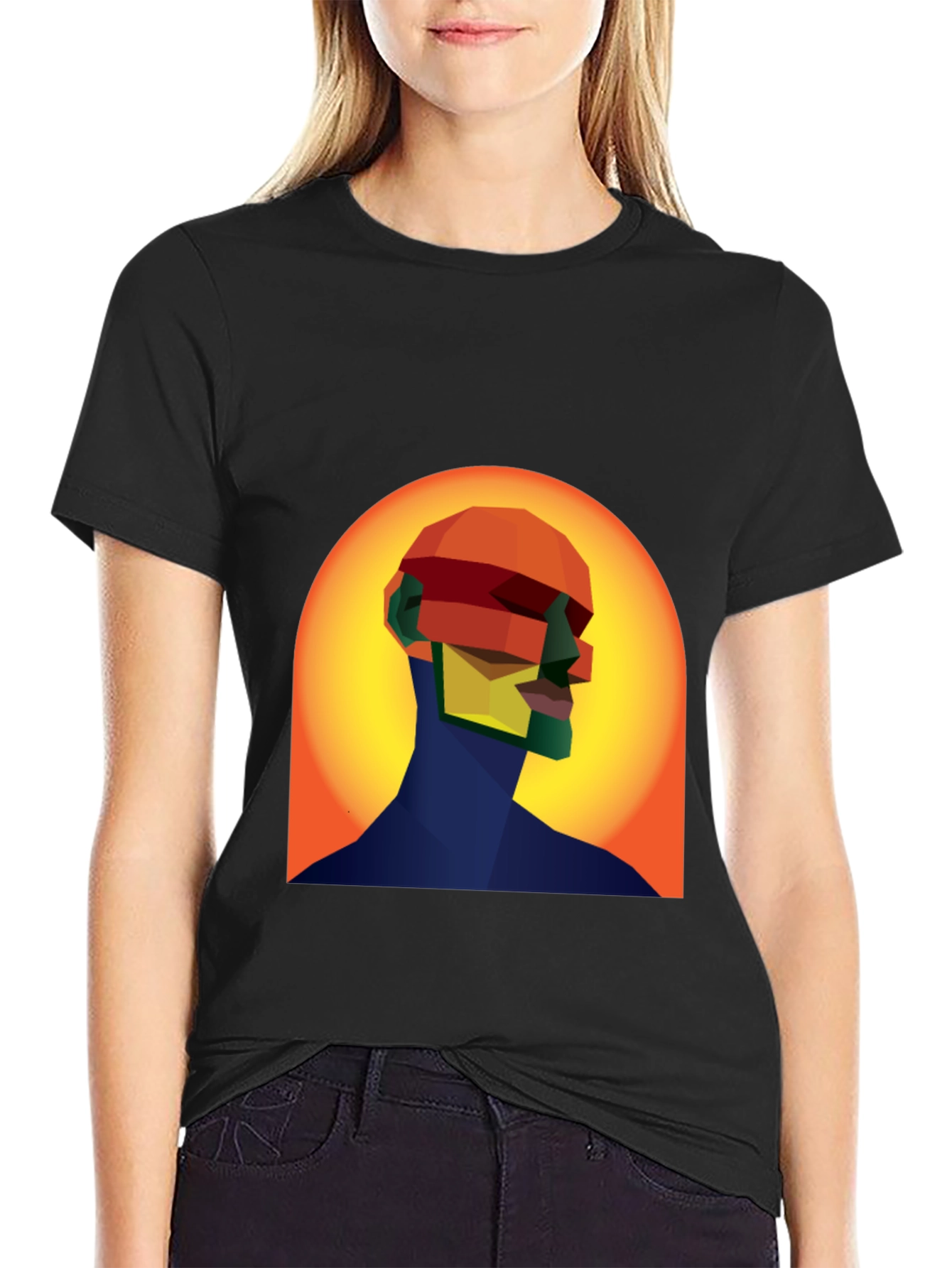 Abstract Geometric Head T-Shirt - Modern Art Tee