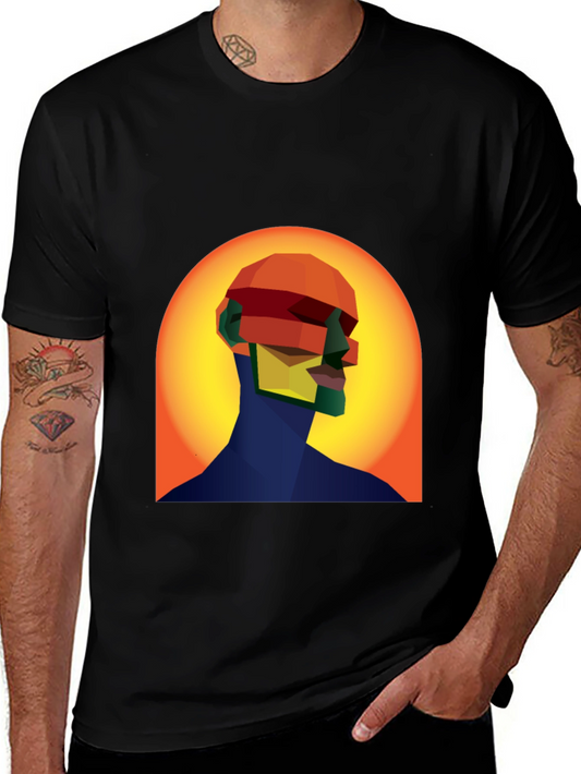 Abstract Geometric Head T-Shirt - Modern Art Tee