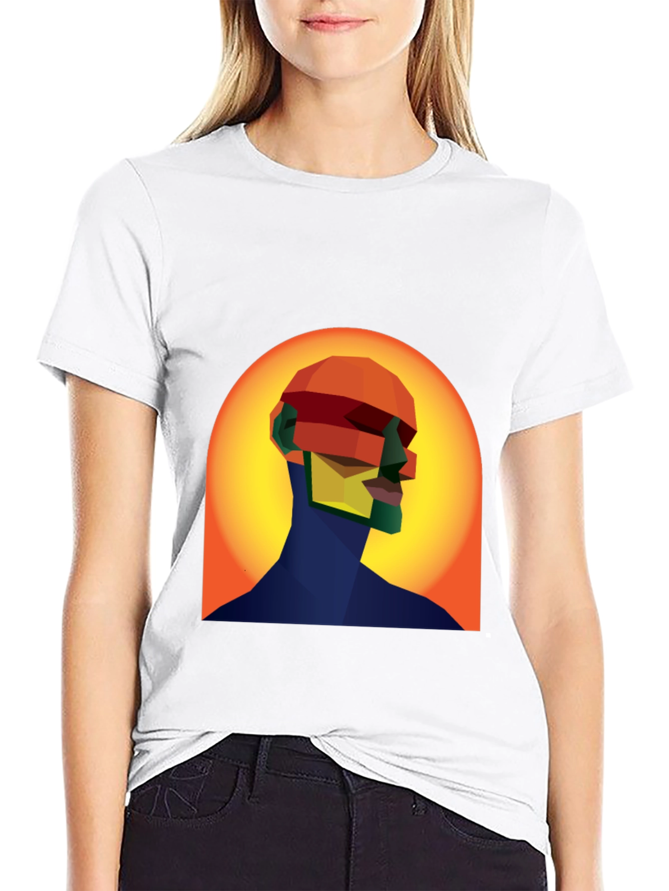 Abstract Geometric Head T-Shirt - Modern Art Tee